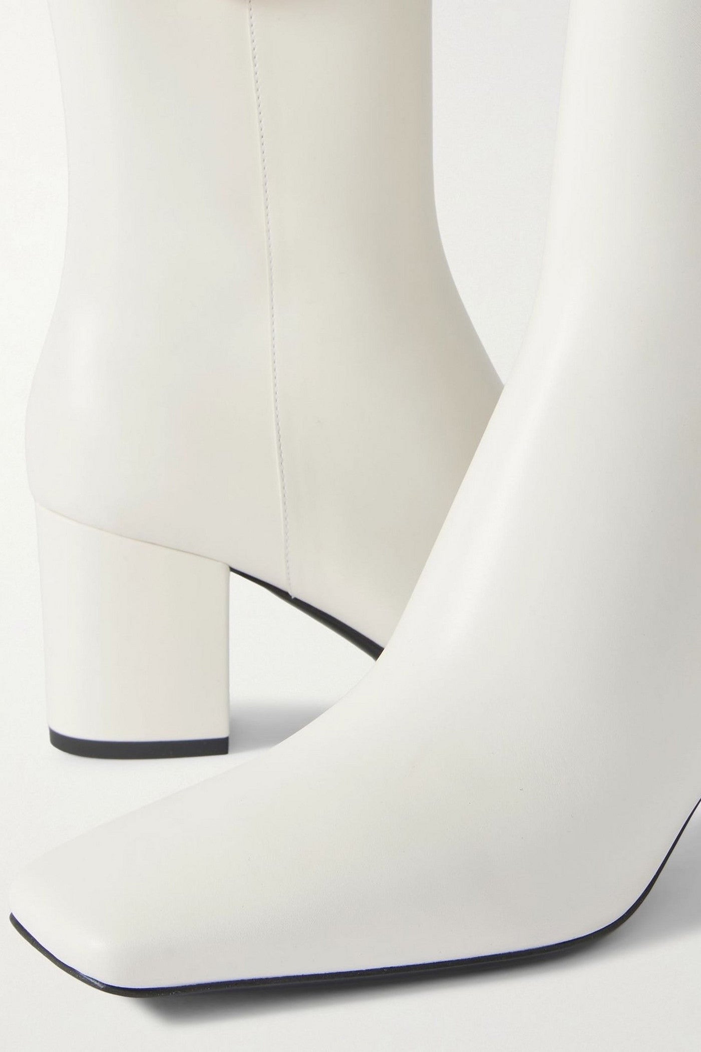 Valentino Garavani Vlogo Bold 70 Leather Ankle Boots Ivory Women's