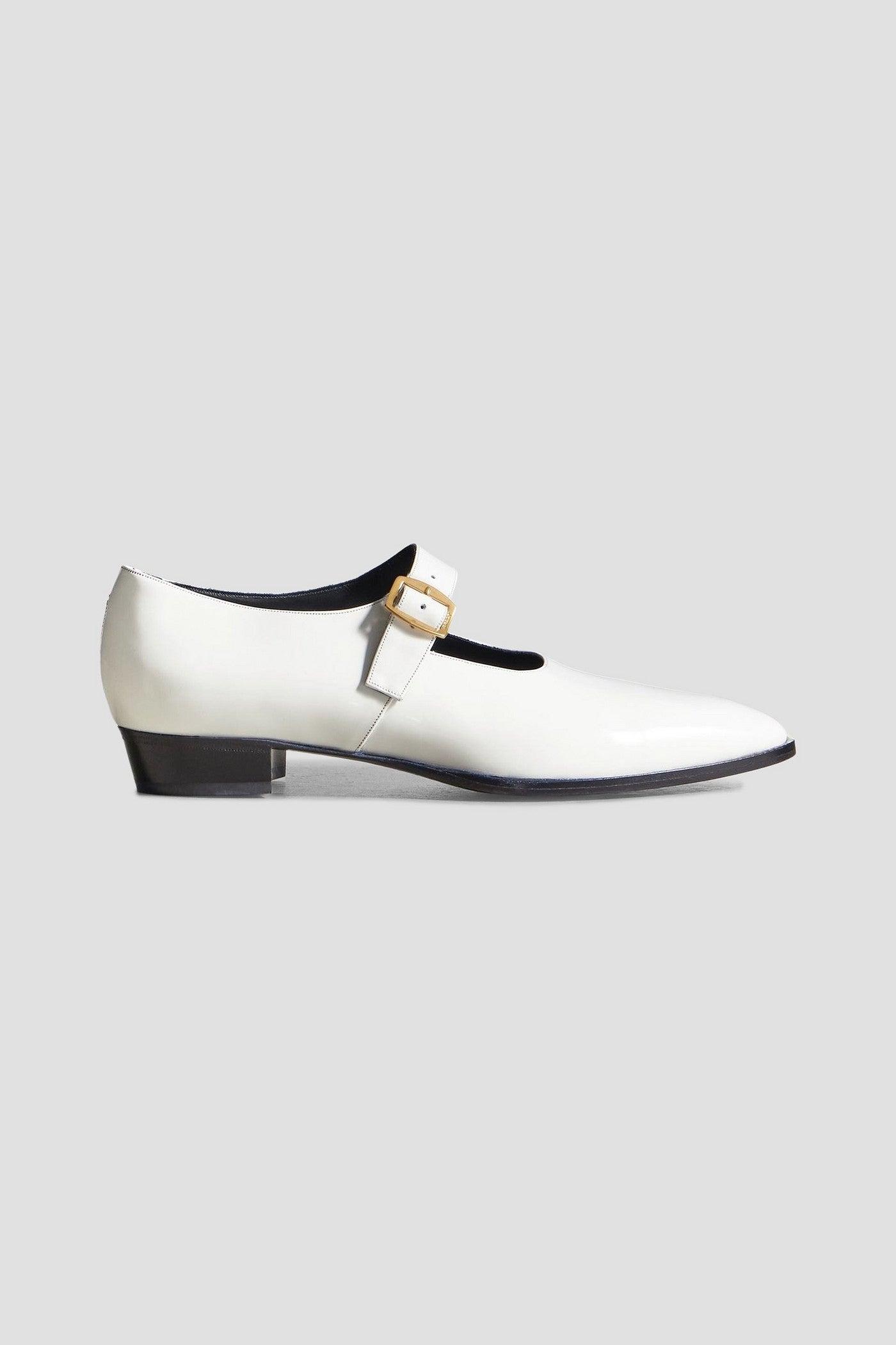 Bally Gerwin Glossed-Leather Mary Jane Flats White Women's