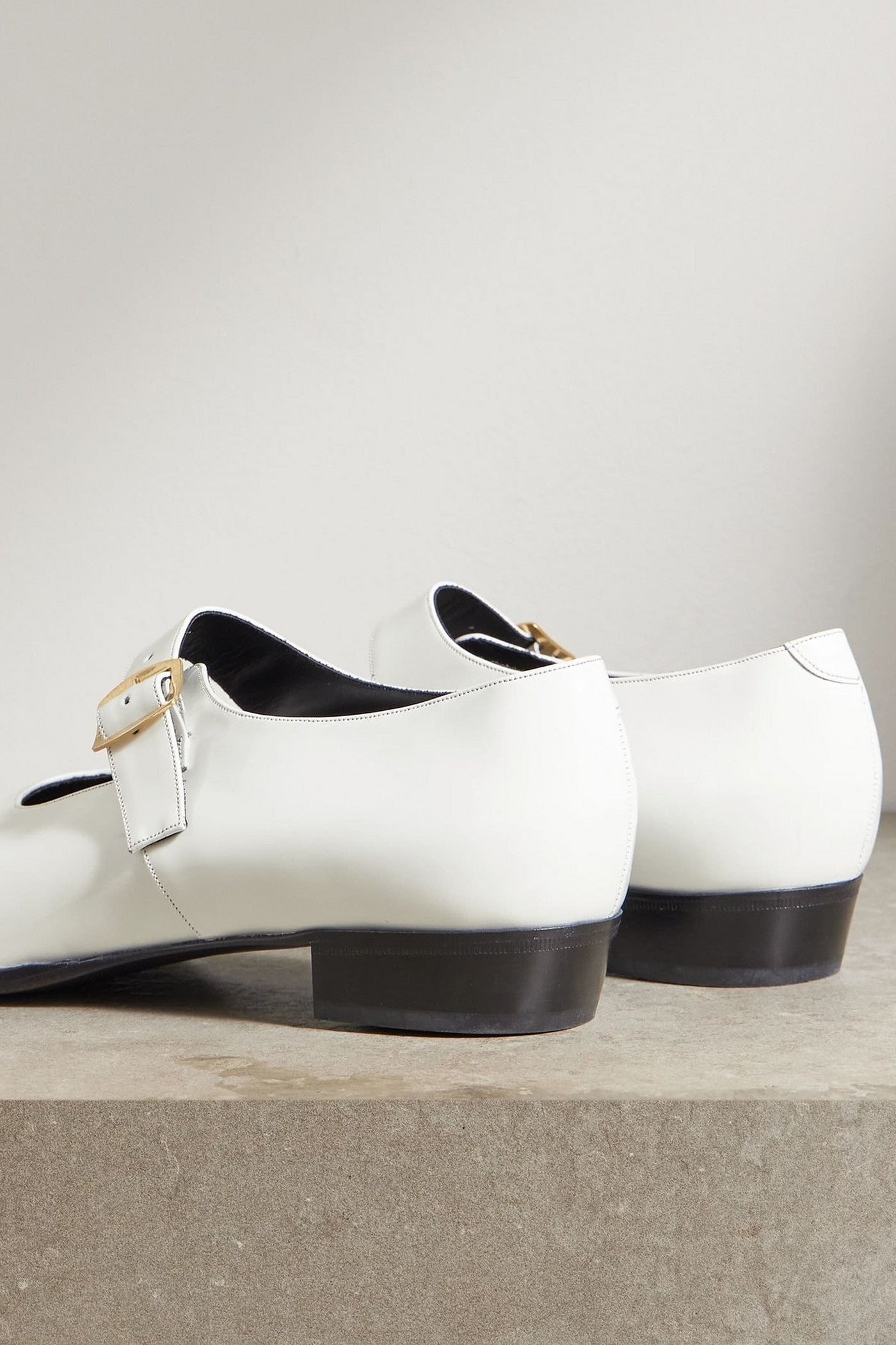 Bally Gerwin Glossed-Leather Mary Jane Flats White Women's
