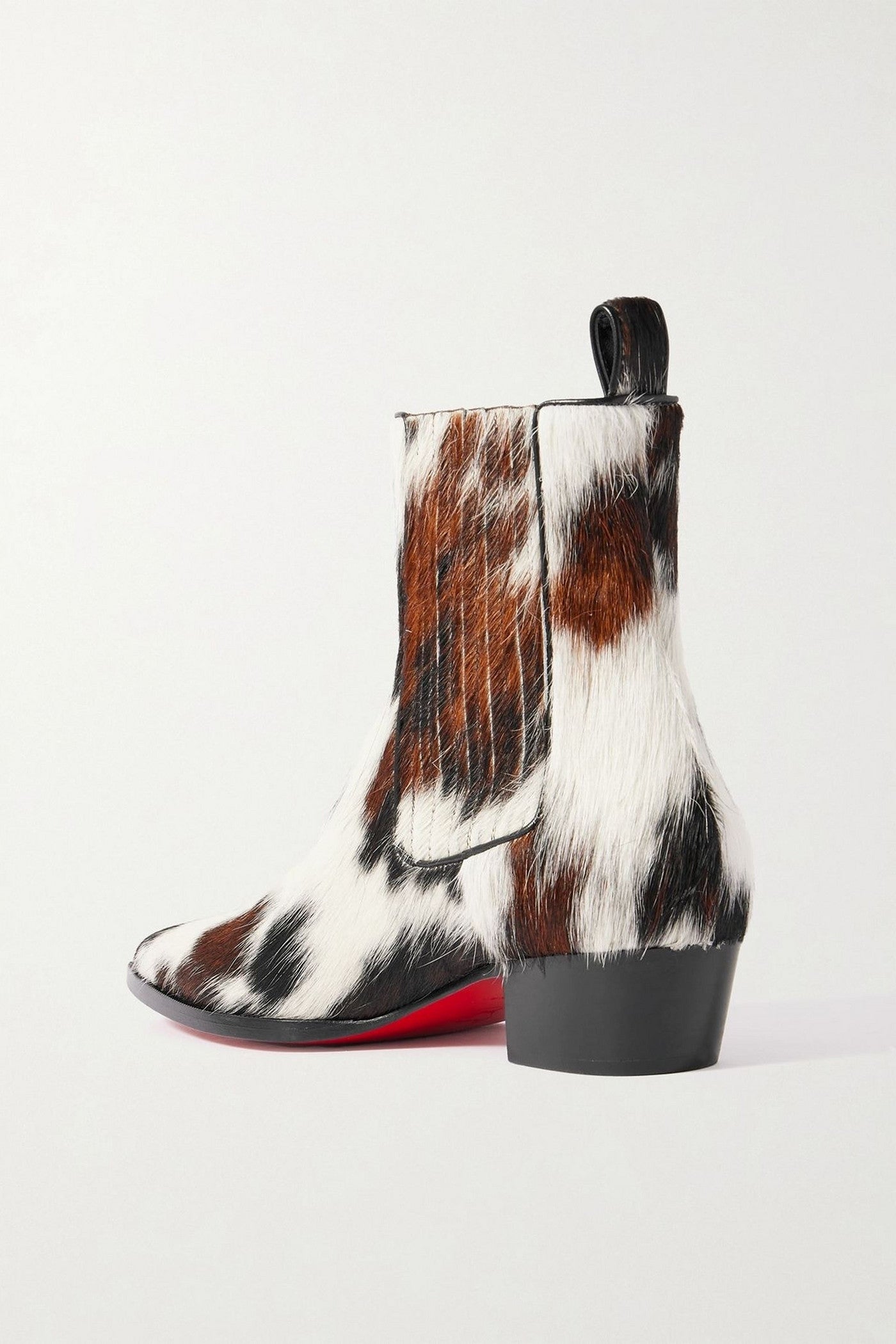 Christian Louboutin Cheliviss Calf Hair Chelsea Boots Animal Print Women's