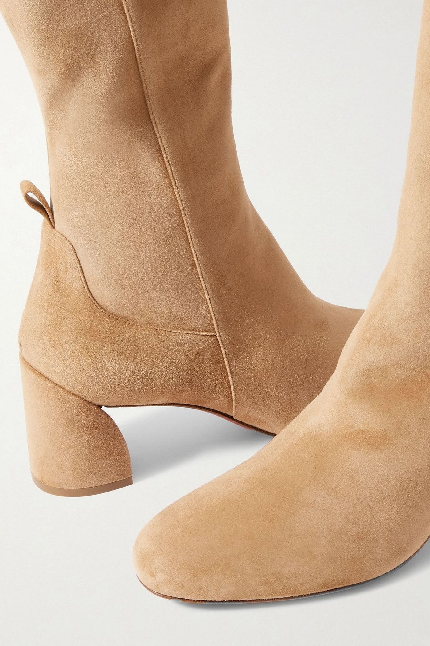 Christian Louboutin Jane Botta 55 Suede Knee Boots Beige Women's