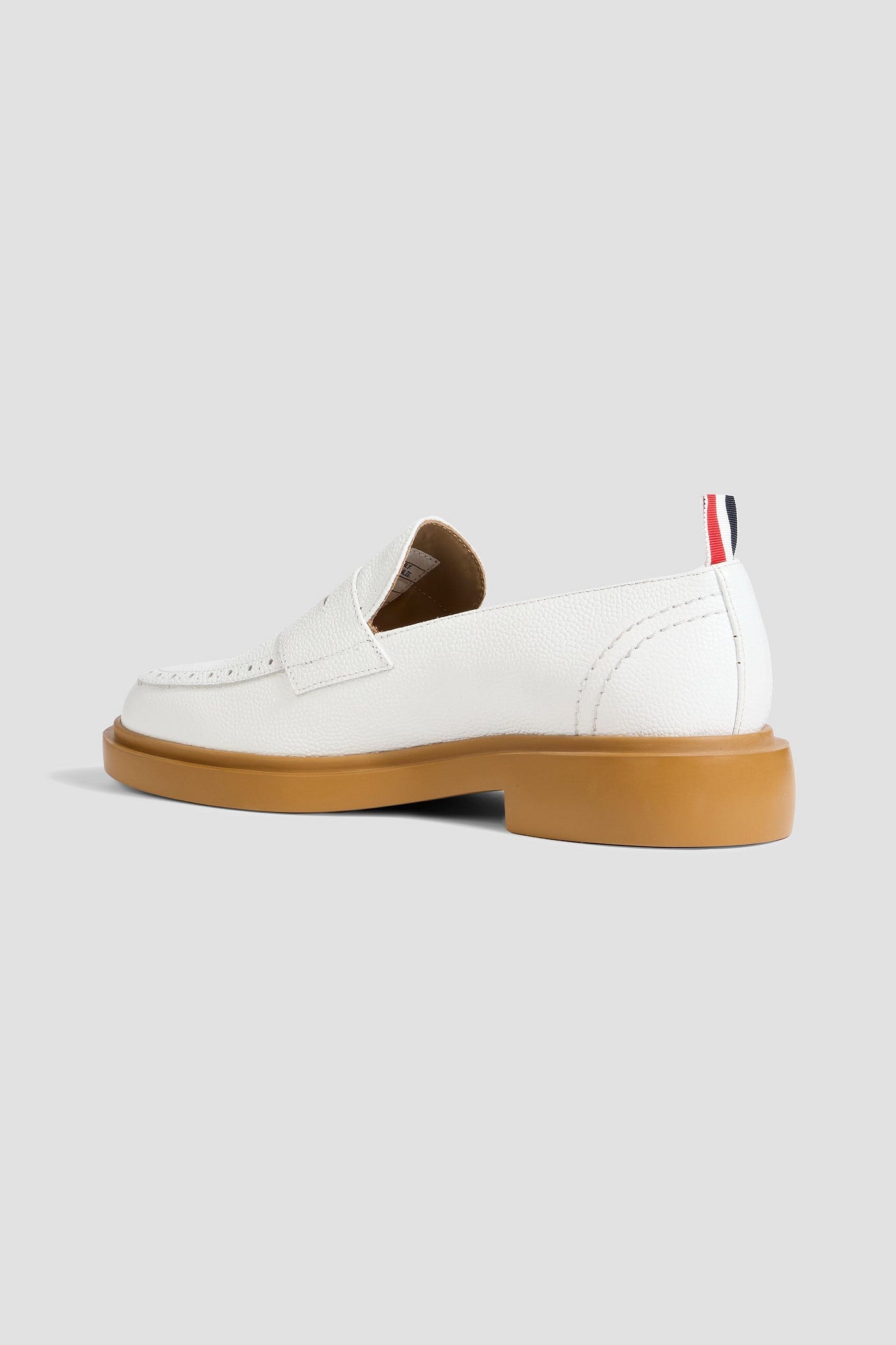 Thom Browne Pebbled-Leather Loafers White Women's