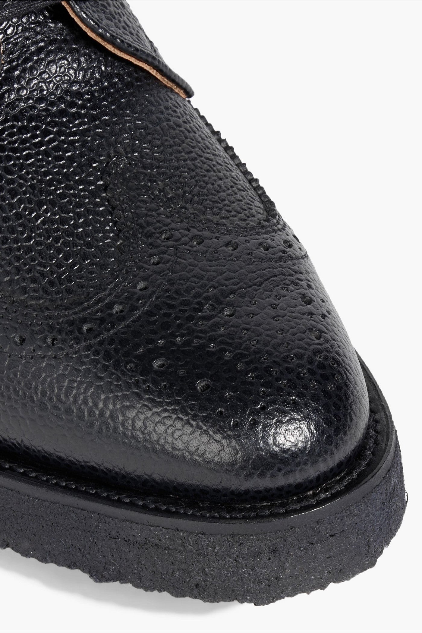 Thom Browne Pebbled-Leather Brogues Black Women's