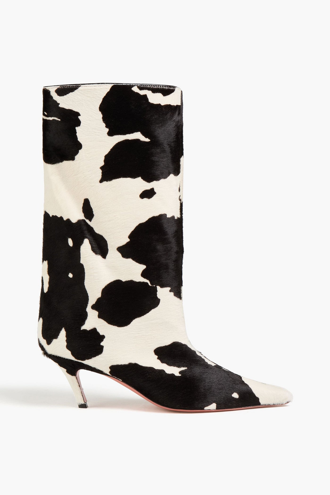 Amina Muaddi Fiona 60 Printed Calf Hair Boots Animal Print Women's