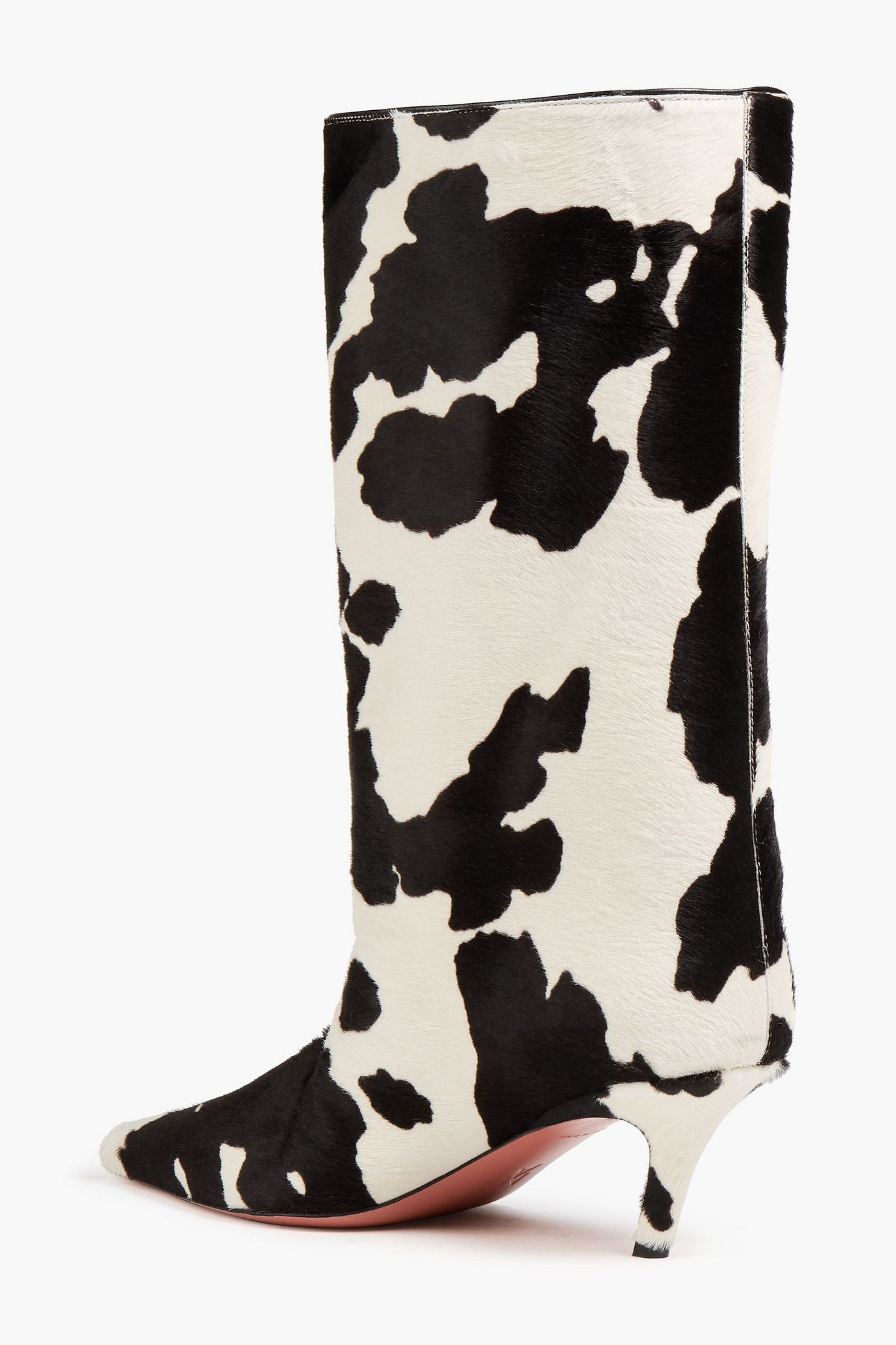 Amina Muaddi Fiona 60 Printed Calf Hair Boots Animal Print Women's