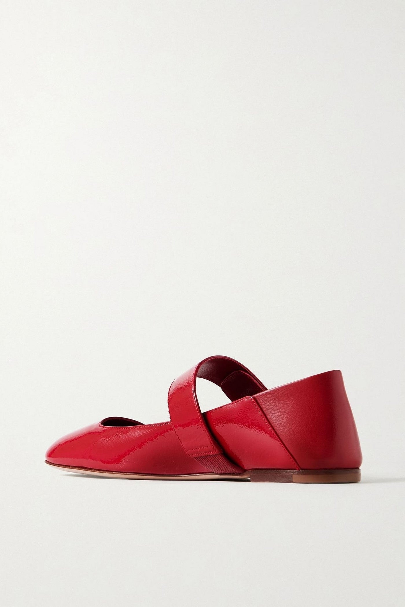 Valentino Garavani Vlogo Locker Patent-Leather Ballet Flats Red Women's