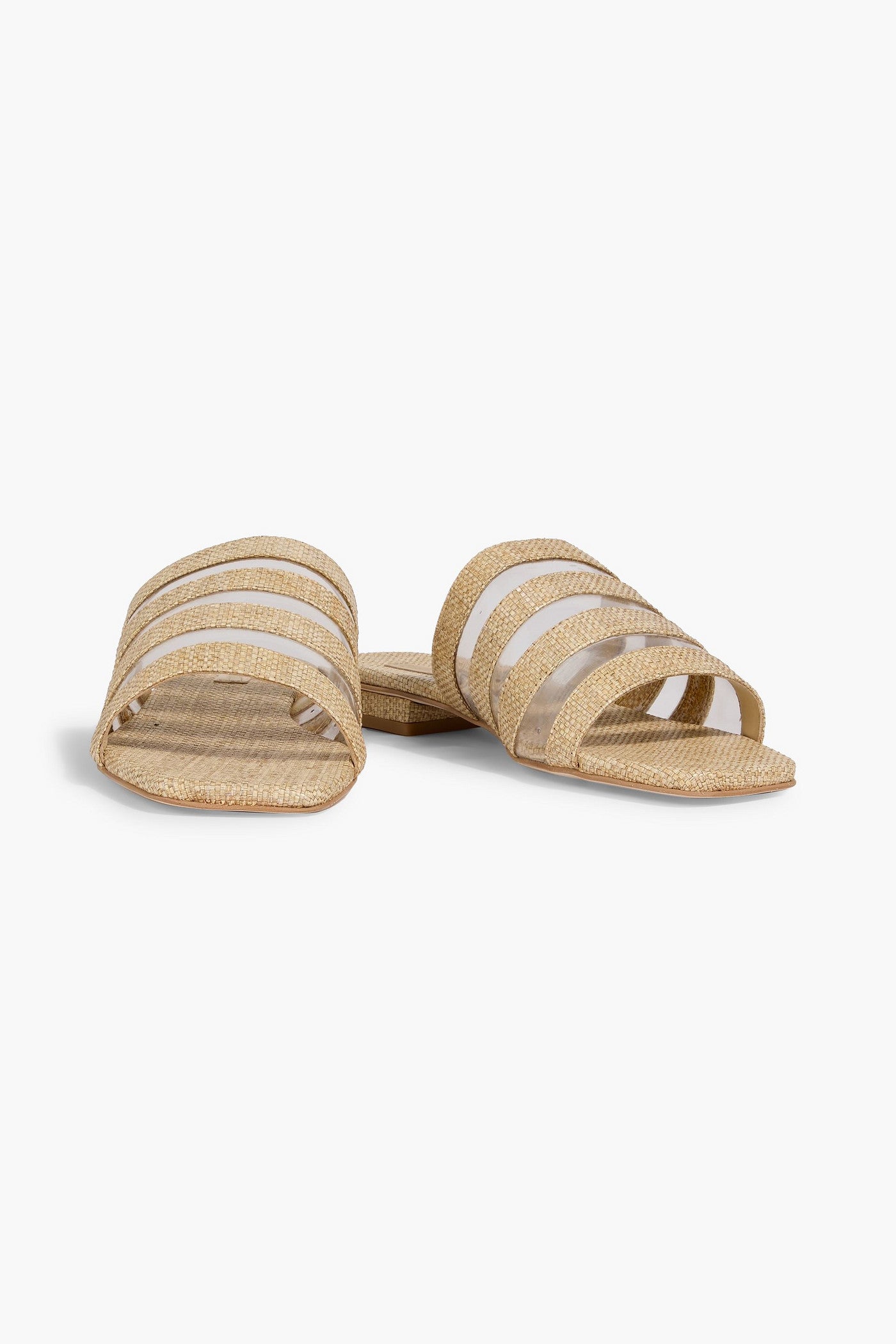 Cult Gaia Sarelle Raffia And Pvc Sandals Beige Women's