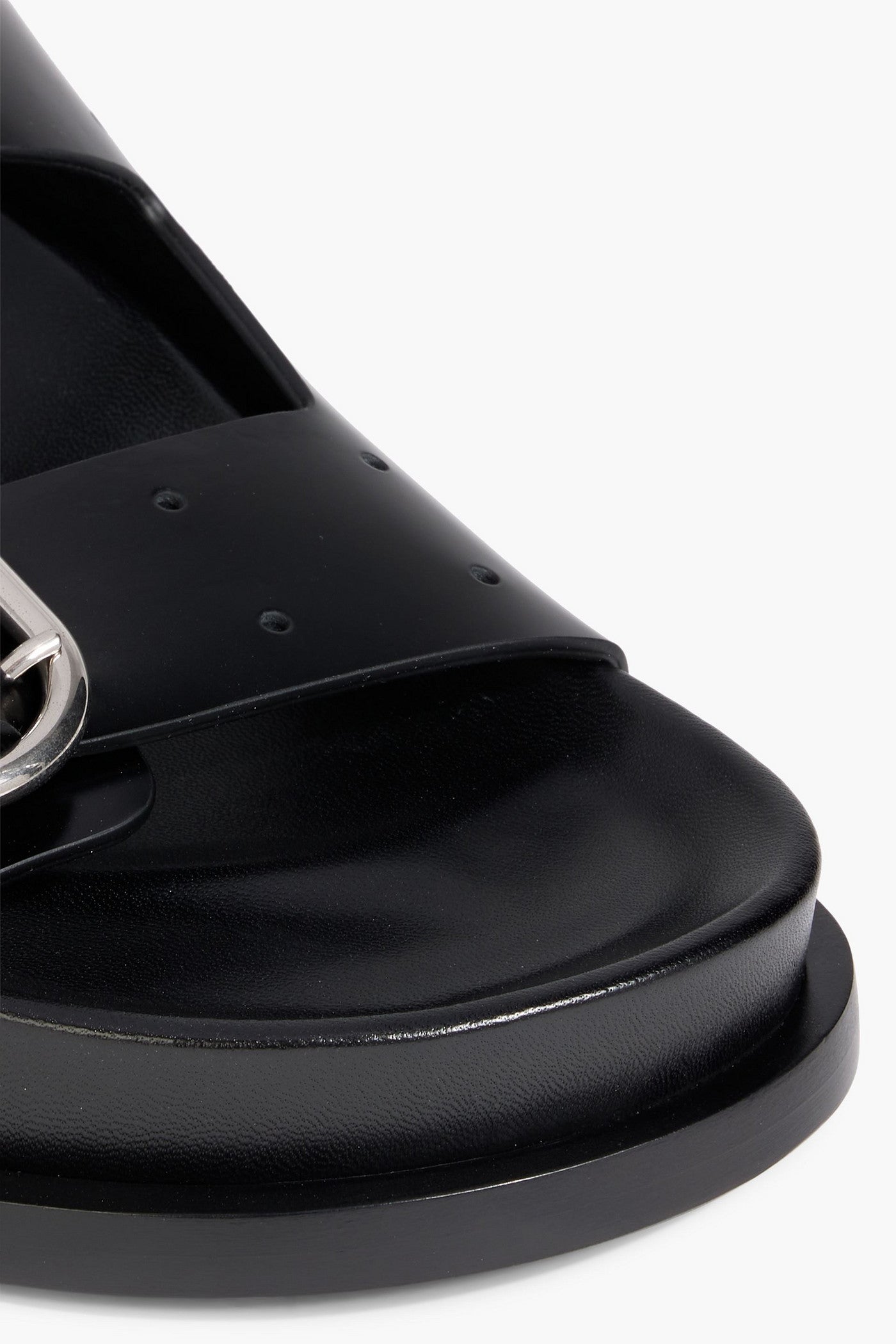 Jil Sander Buckled Leather Sandals Black Women's