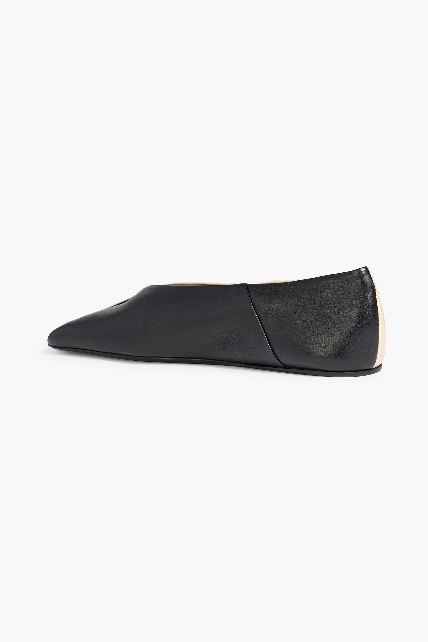 Jil Sander Two-Tone Leather Ballet Flats Ivory Women's