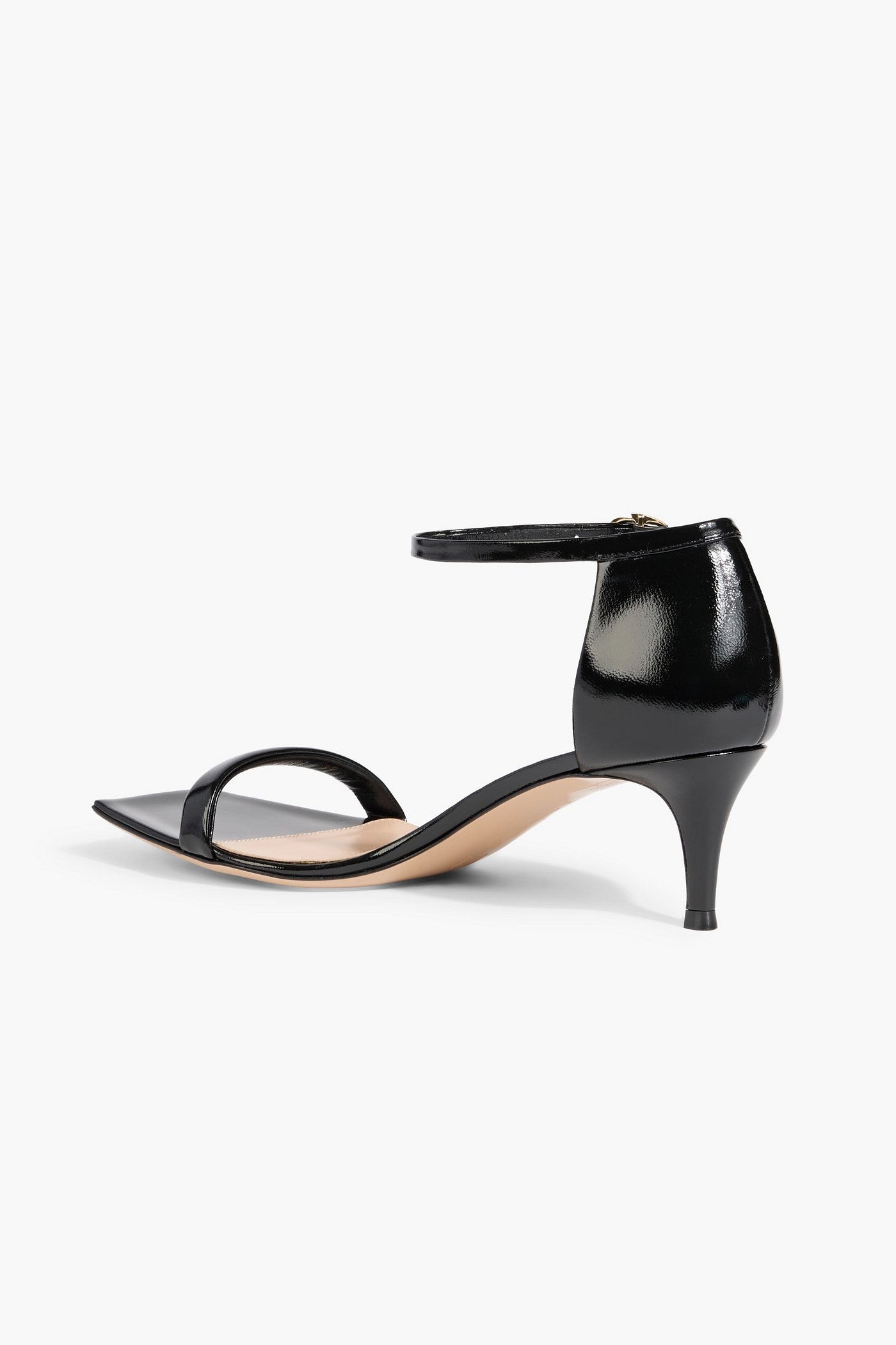 Gianvito Rossi Rhys 55 Glossed-Leather Sandals Black Women's