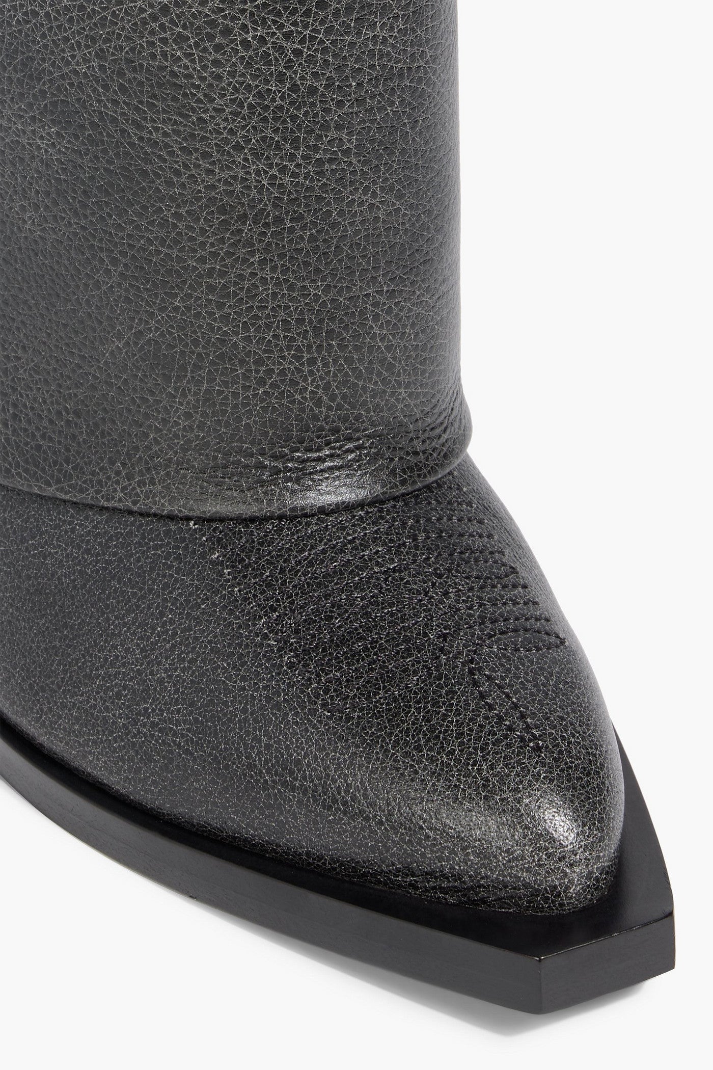 Givenchy Shark Lock Textured-Leather Knee Boots Black Women's
