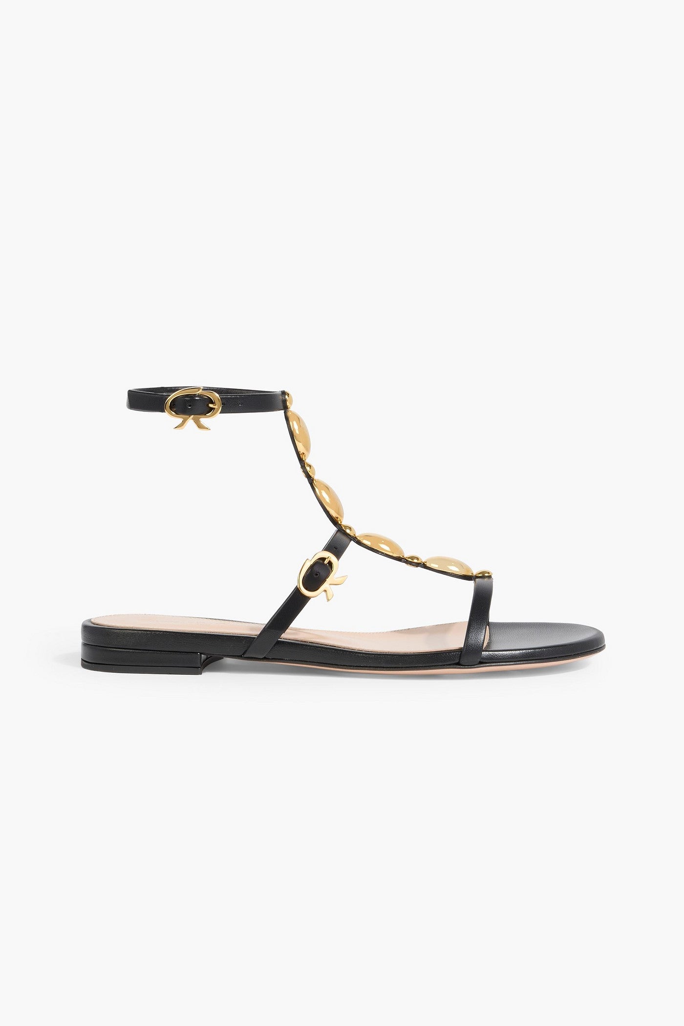 Gianvito Rossi Kalinda Embellished Leather Sandals Black Women's
