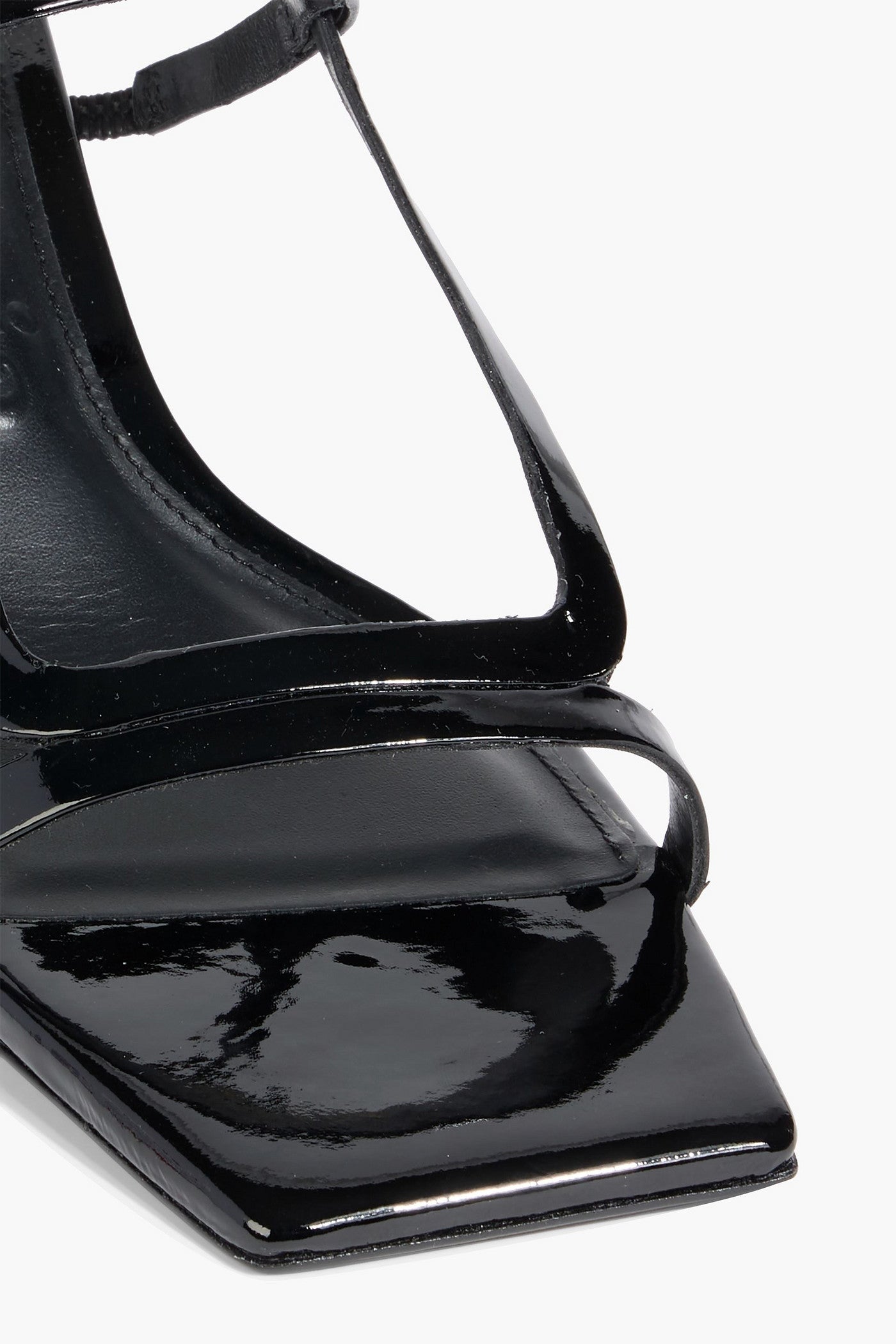 Cult Gaia Reina Patent-Leather Slingback Sandals Black Women's
