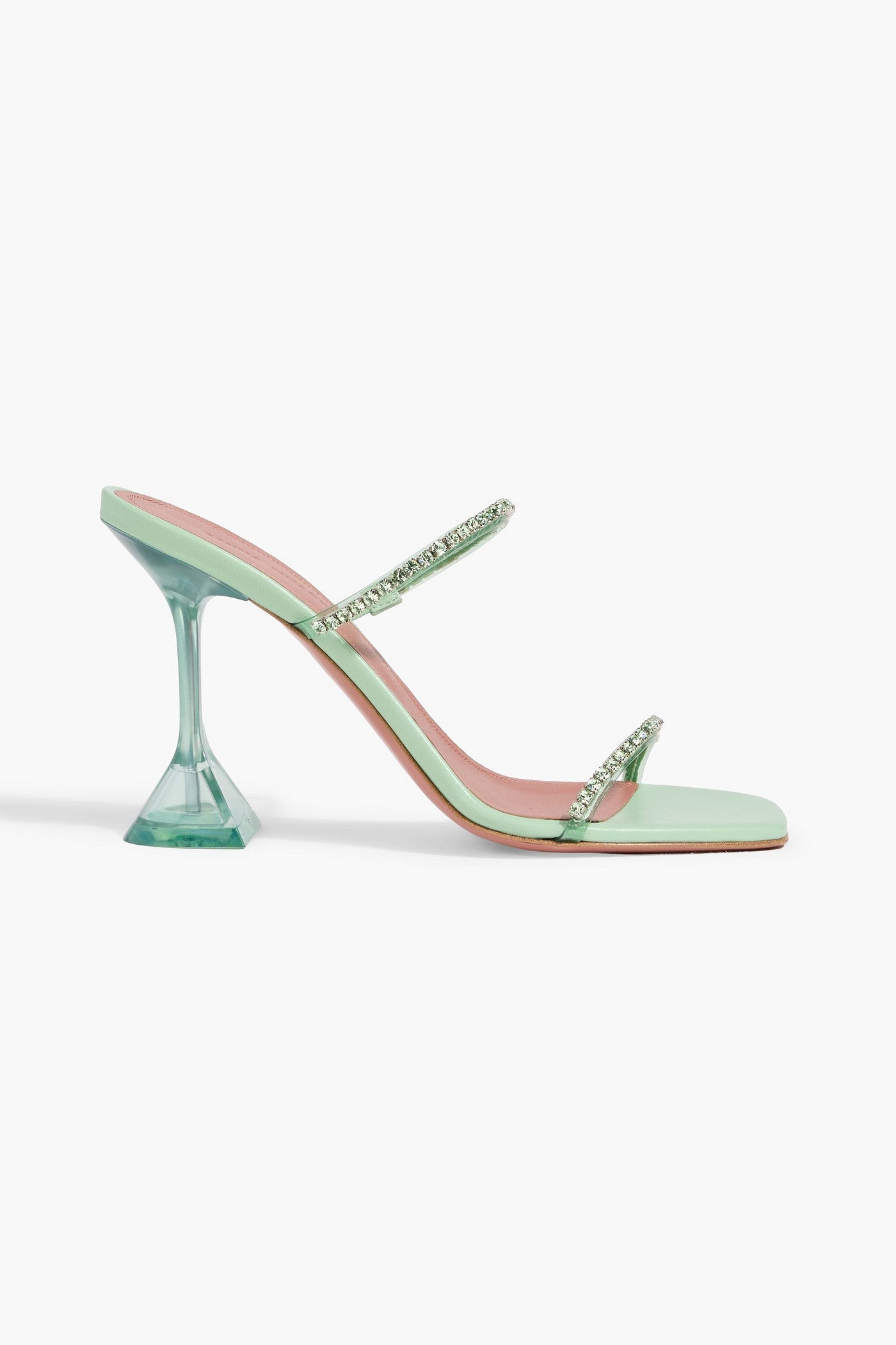 Amina Muaddi Gilda 95 Crystal-Embellished Pvc Mules Mint Women's