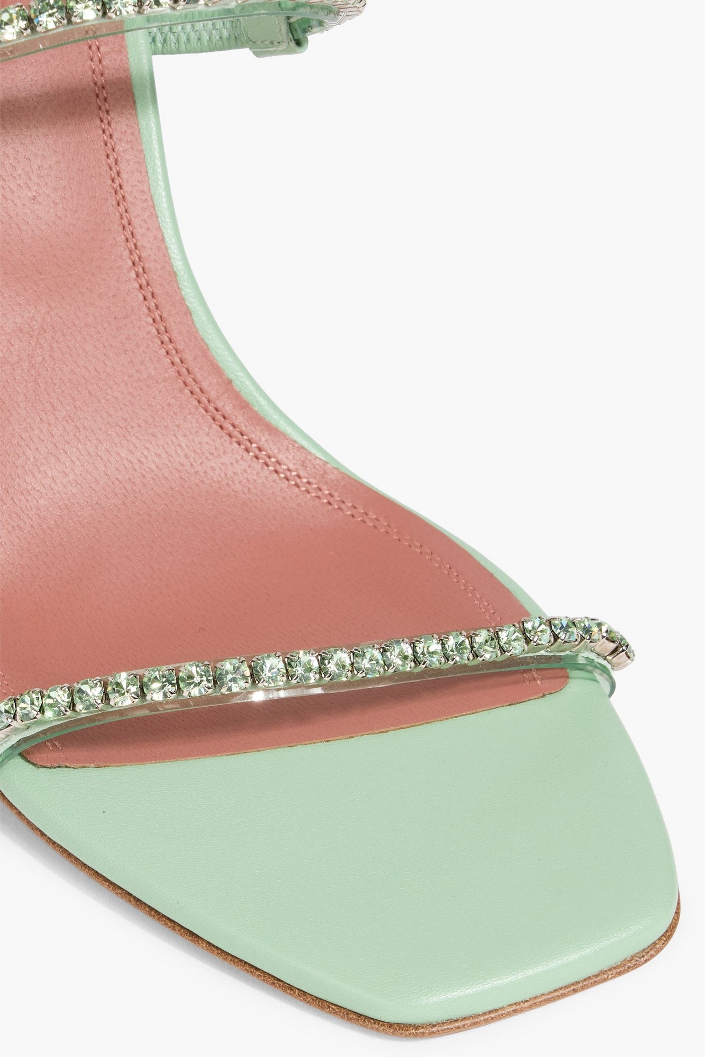 Amina Muaddi Gilda 95 Crystal-Embellished Pvc Mules Mint Women's