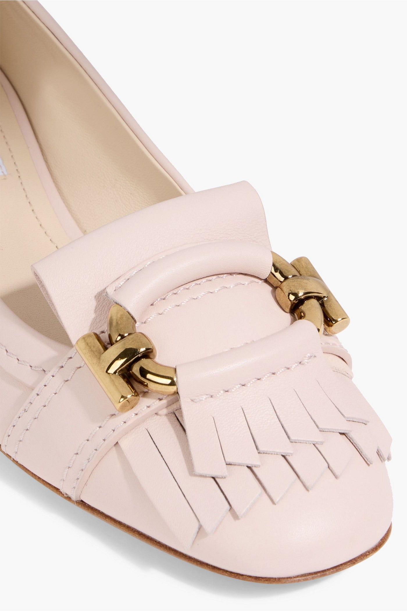 Tod's Fringed Leather Pumps Blush Women's