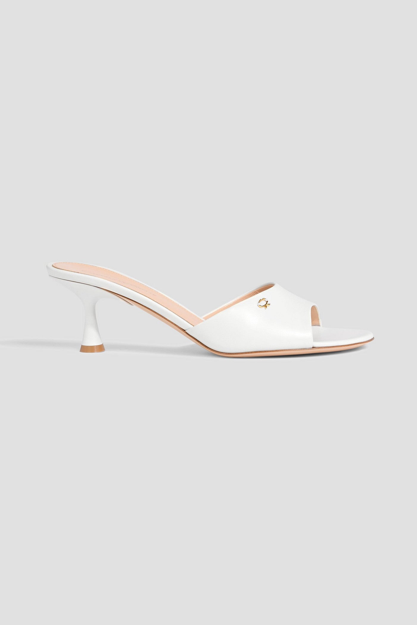 Gianvito Rossi Ascent 55 Leather Mules White Women's