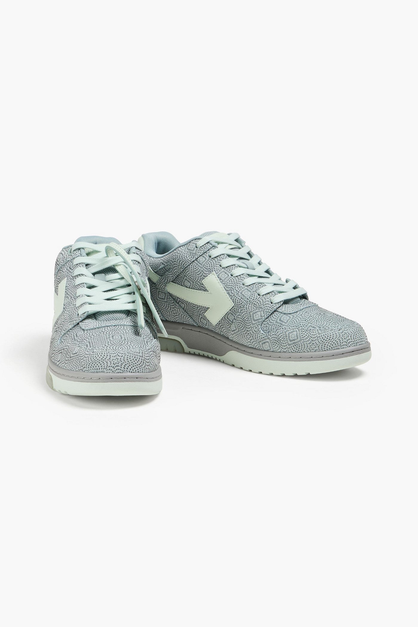 Off-White Out Of Office Textured-Suede Sneakers Mint
