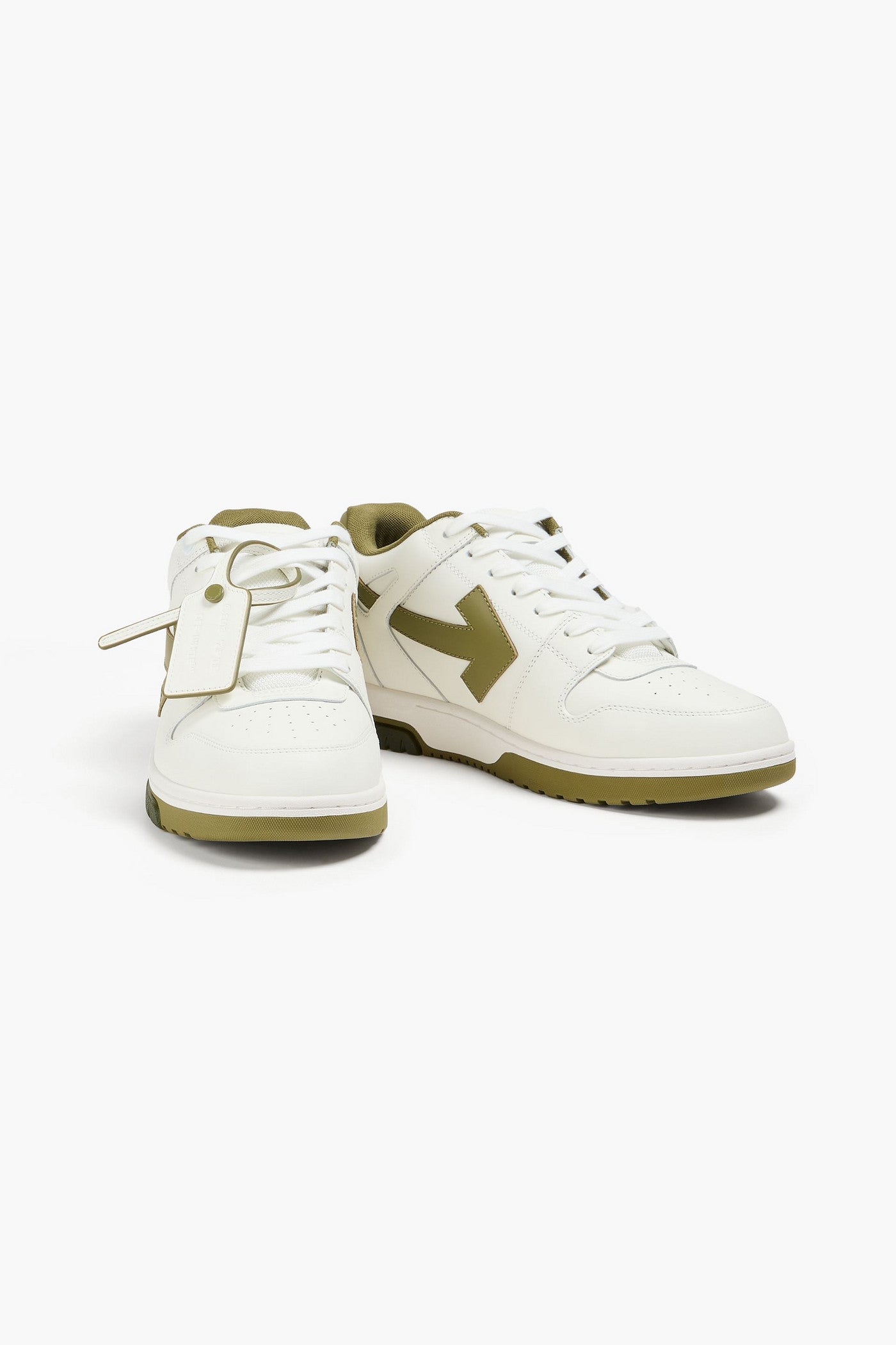 Off-White Out Of Office Leather Sneakers Army Green