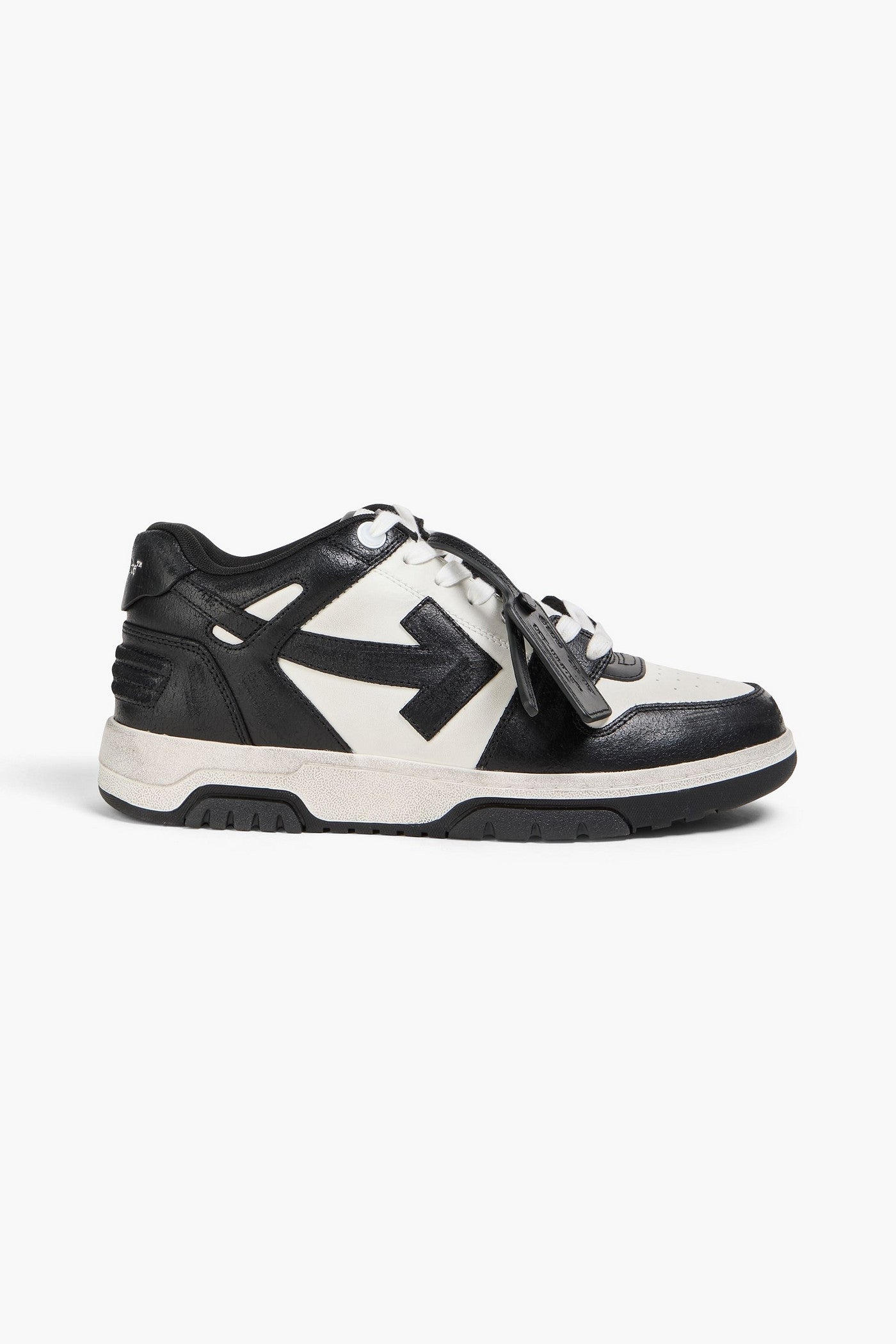 Off-White Out Of Office Distressed Leather Sneakers Black
