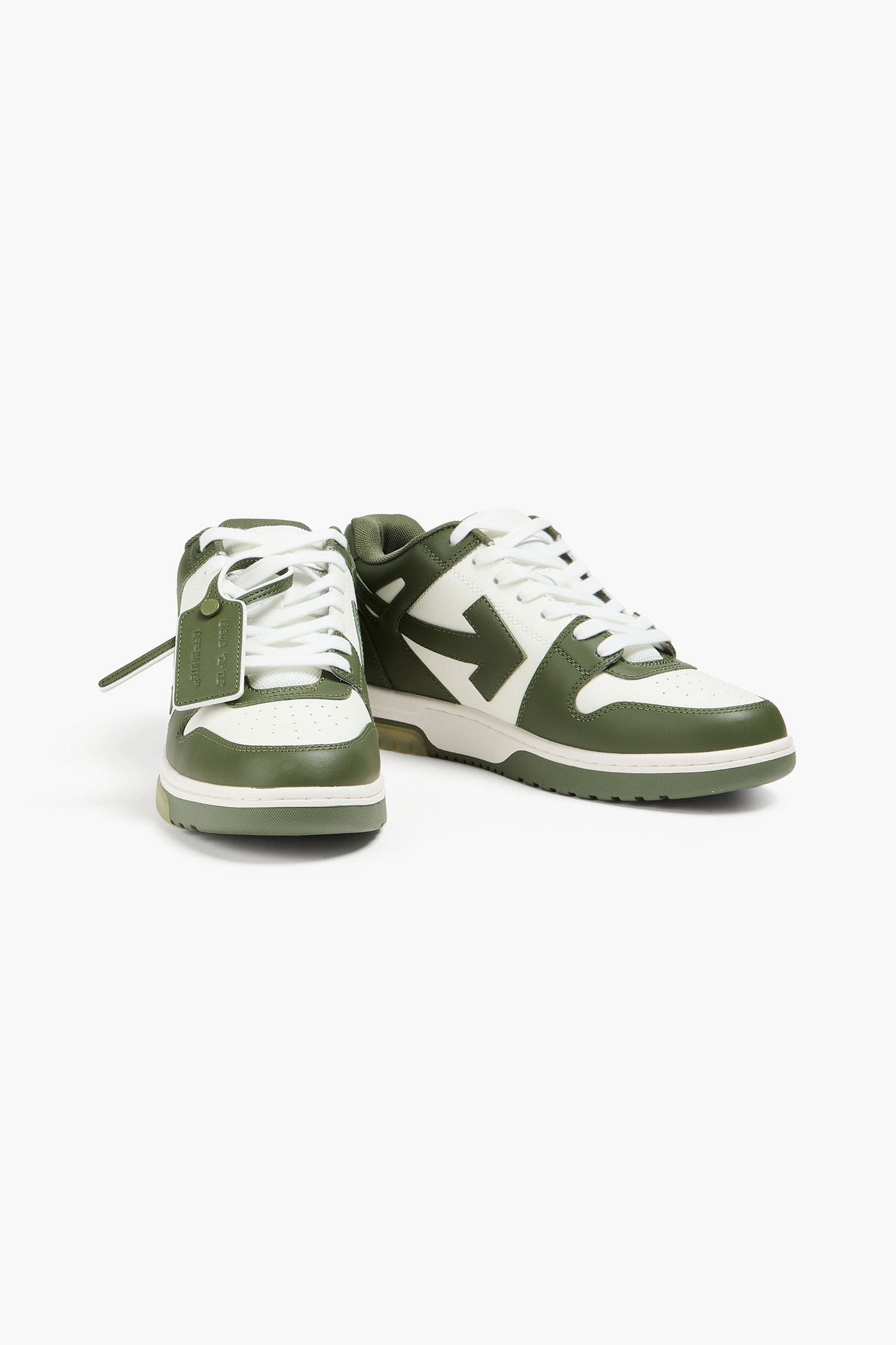 Off-White Out Of Office Leather Sneakers Army Green