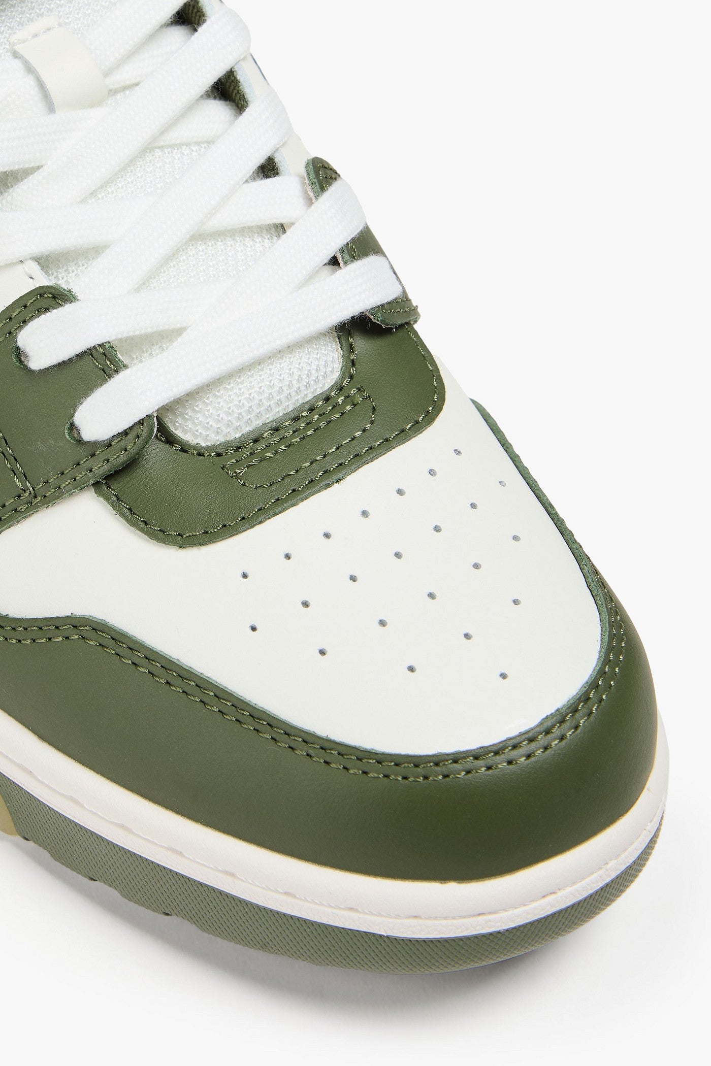 Off-White Out Of Office Leather Sneakers Army Green