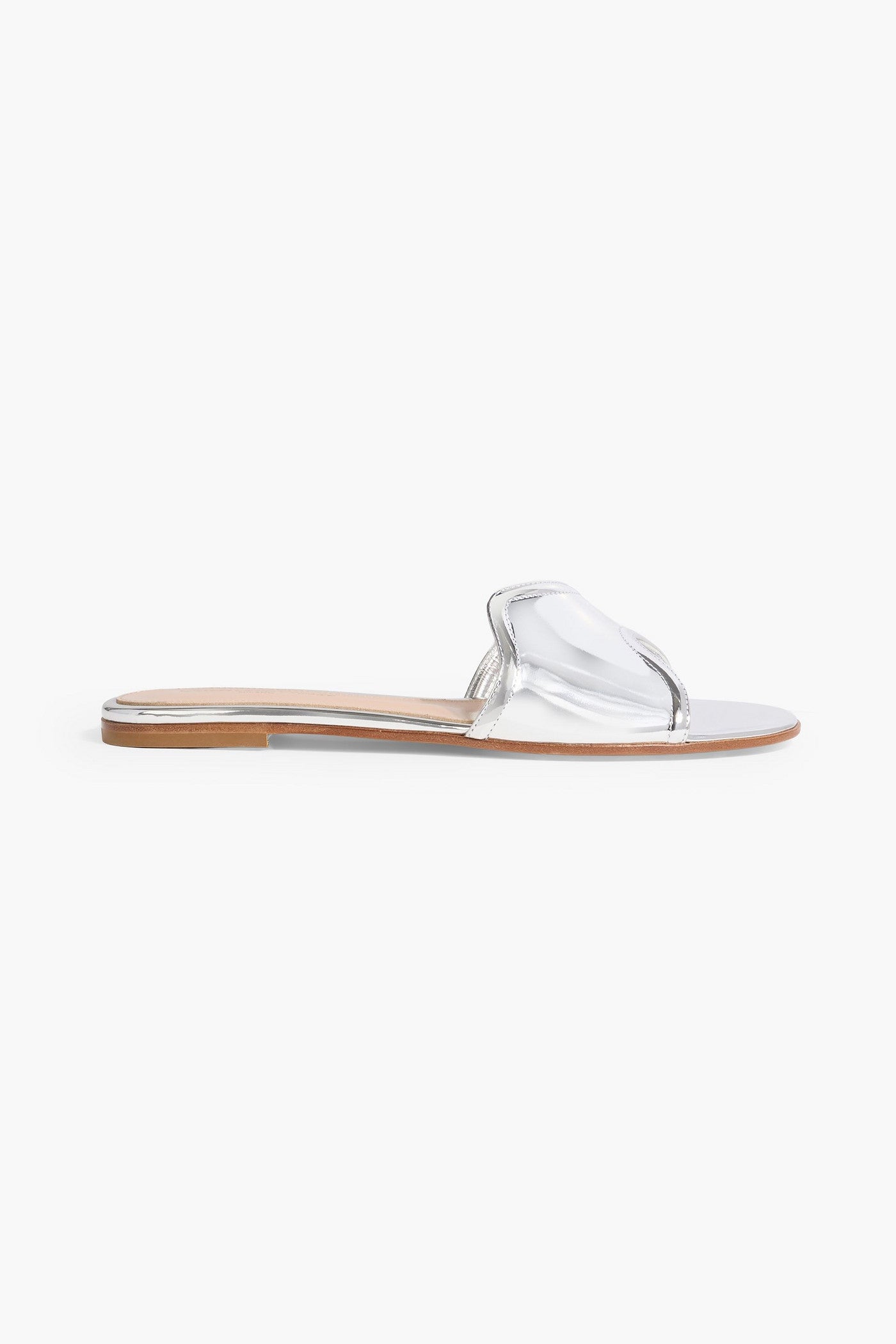 Gianvito Rossi Lucrezia Mirrored-Leather Slides Silver Women's