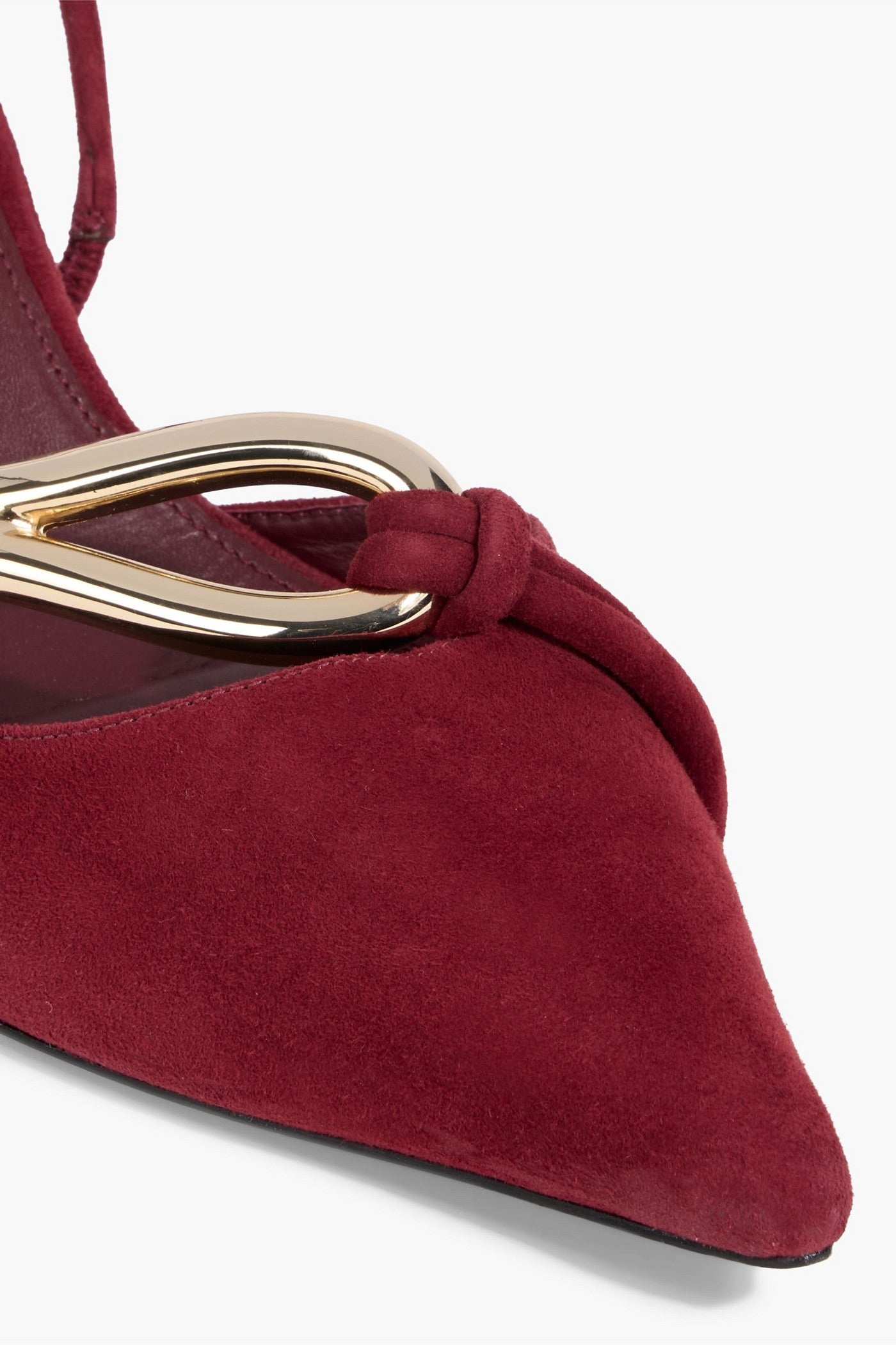 Simkhai Love Knot Embellished Suede Slingback Pumps Claret Women's