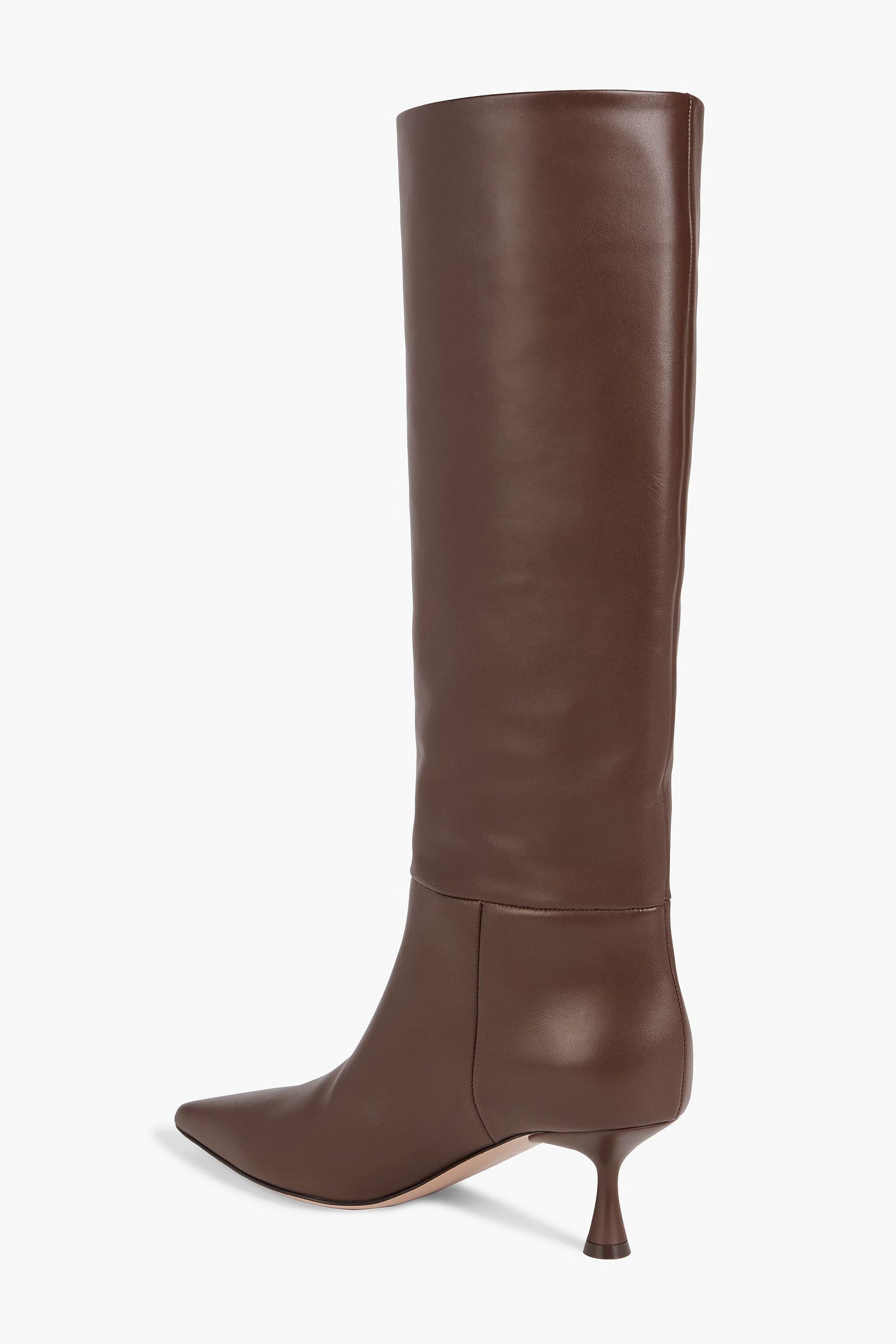 Gianvito Rossi Joyce Leather Knee Boots Brown Women's
