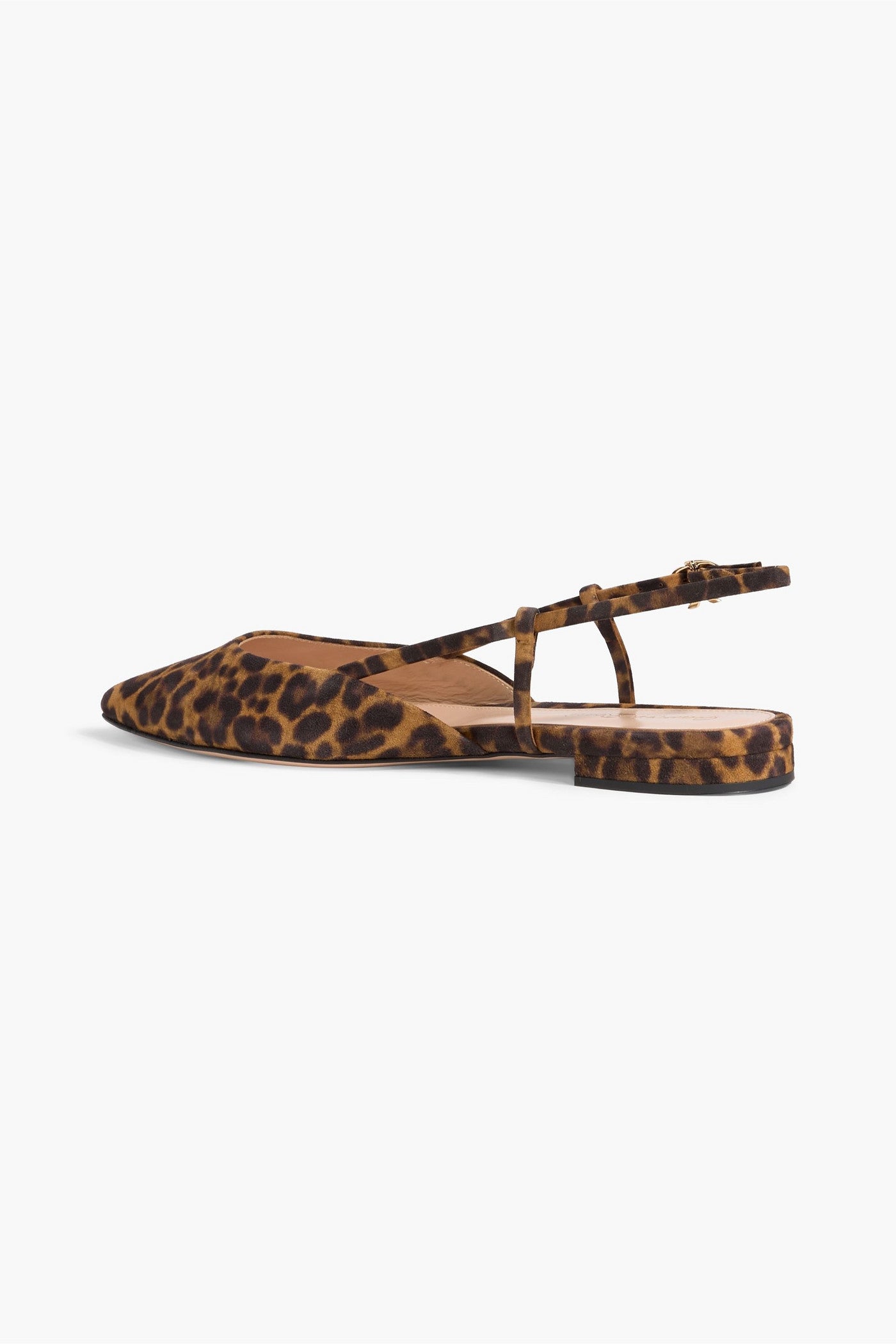 Gianvito Rossi Ascent 05 Leopard-Print Suede Point-Toe Flats Animal Print Women's