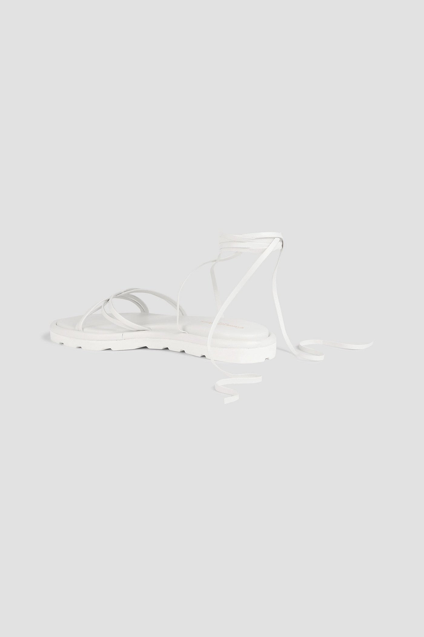 Gianvito Rossi Jane Lace-Up Leather Sandals White Women's