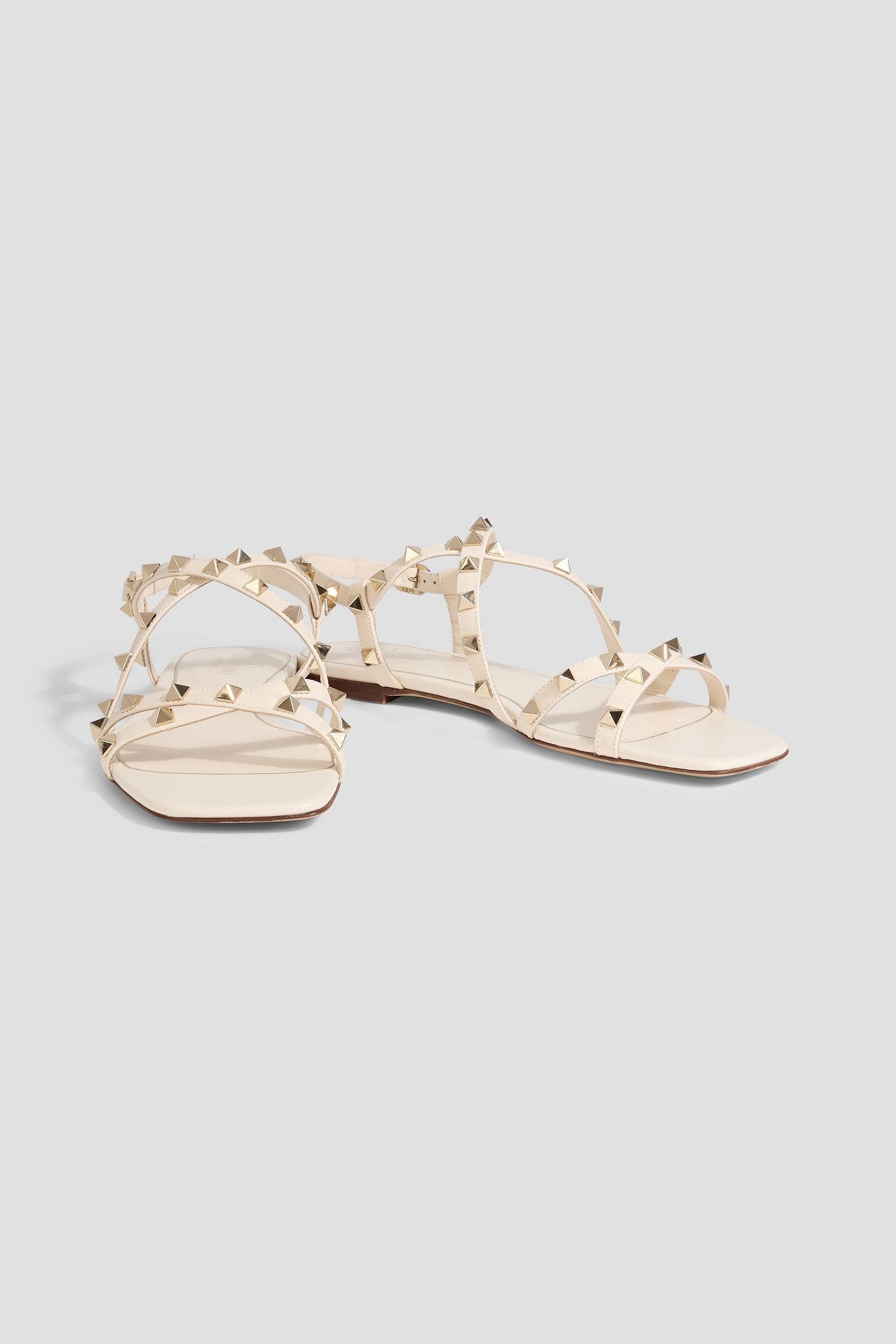 Valentino Garavani Rockstud Leather Slingback Sandals Ivory Women's