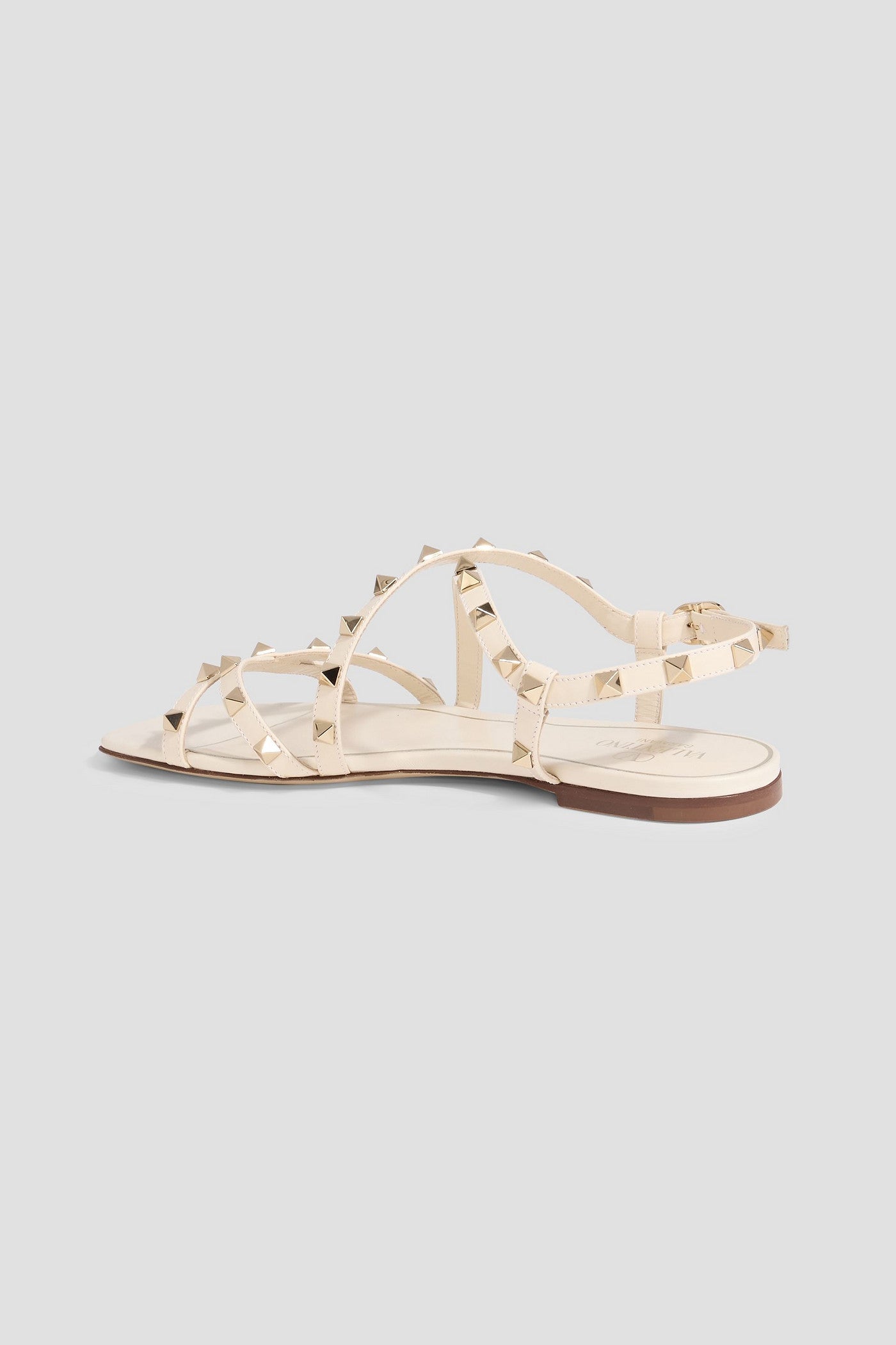 Valentino Garavani Rockstud Leather Slingback Sandals Ivory Women's