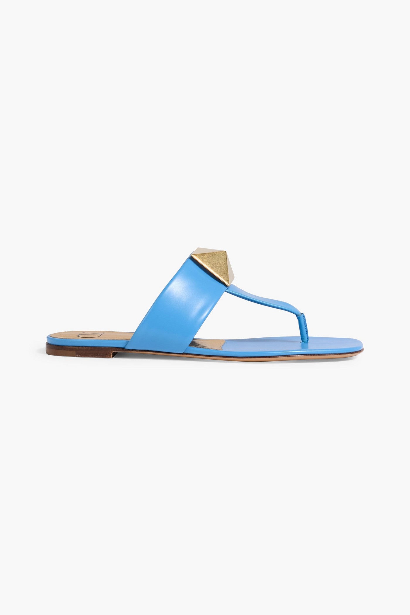 Valentino Garavani One Stud Leather Sandals Azure Women's