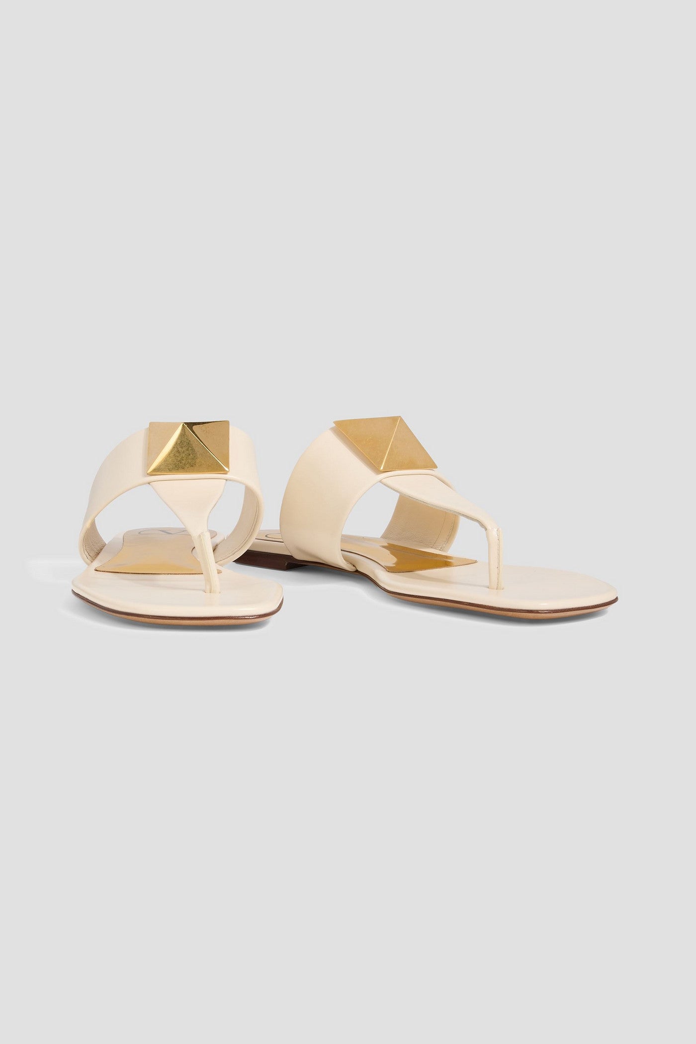 Valentino Garavani One Stud Leather Sandals Ivory Women's