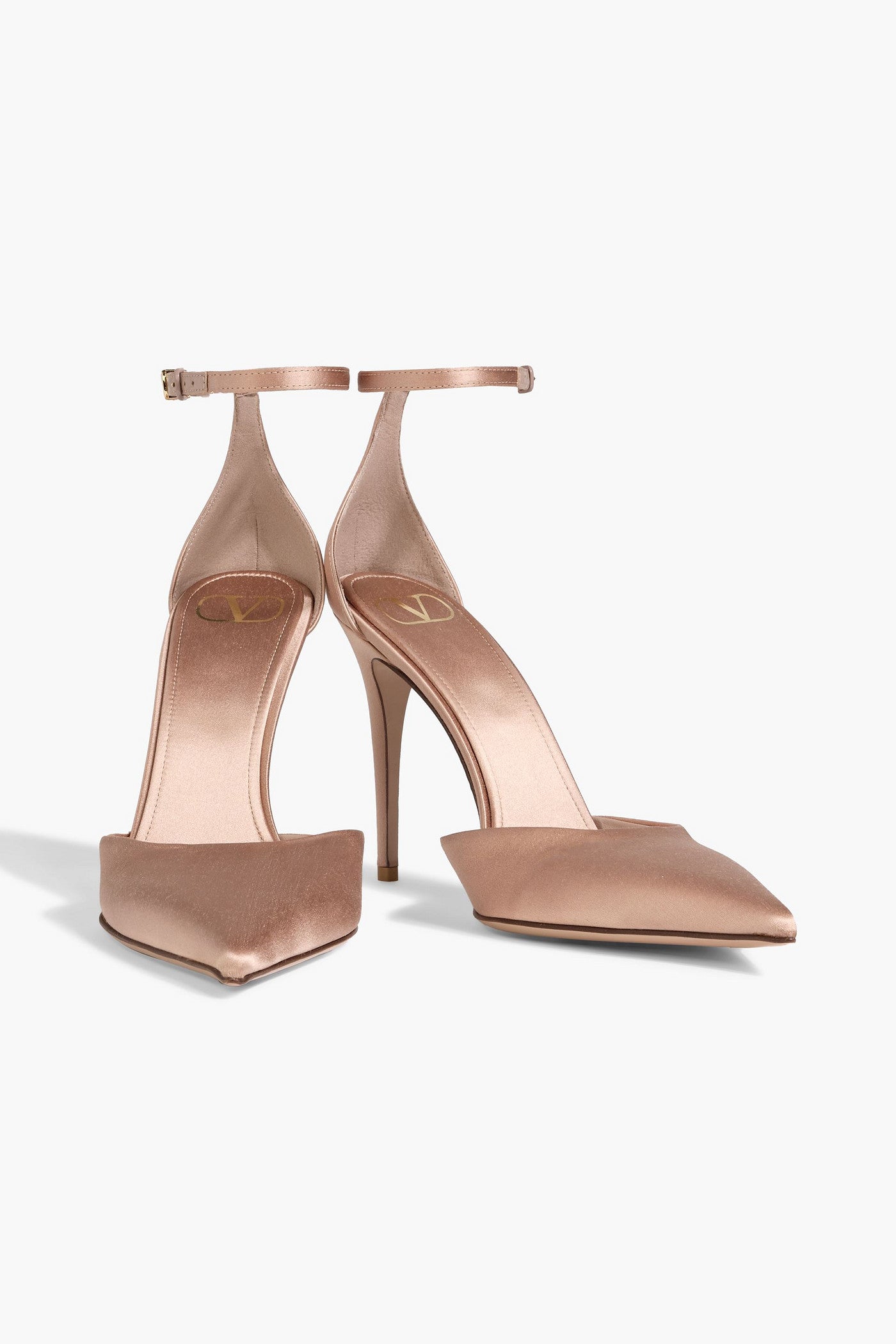 Valentino Garavani Tan-Go Satin Pumps Neutral Women's