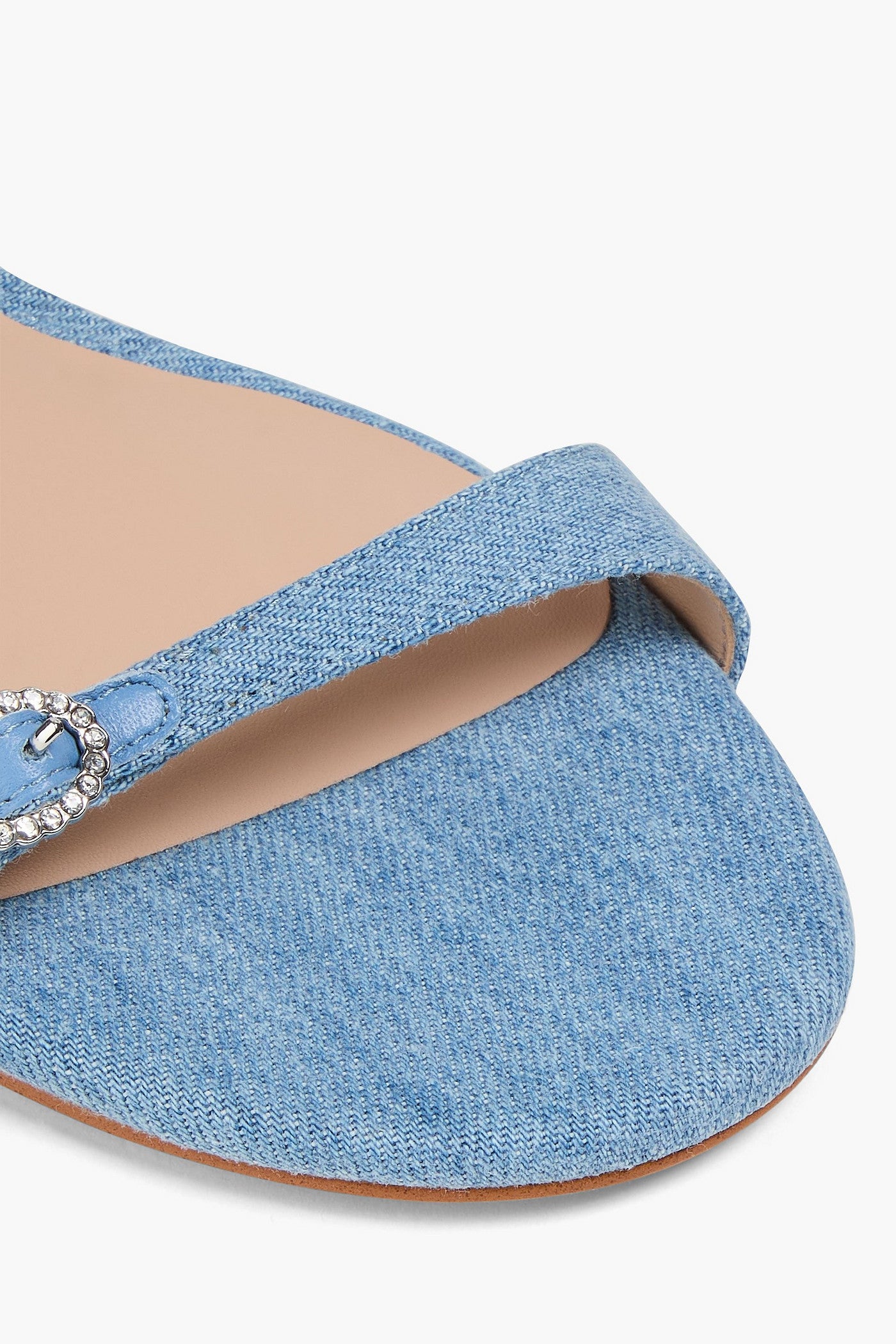 Stuart Weitzman Ginger Denim Mules Light Denim Women's