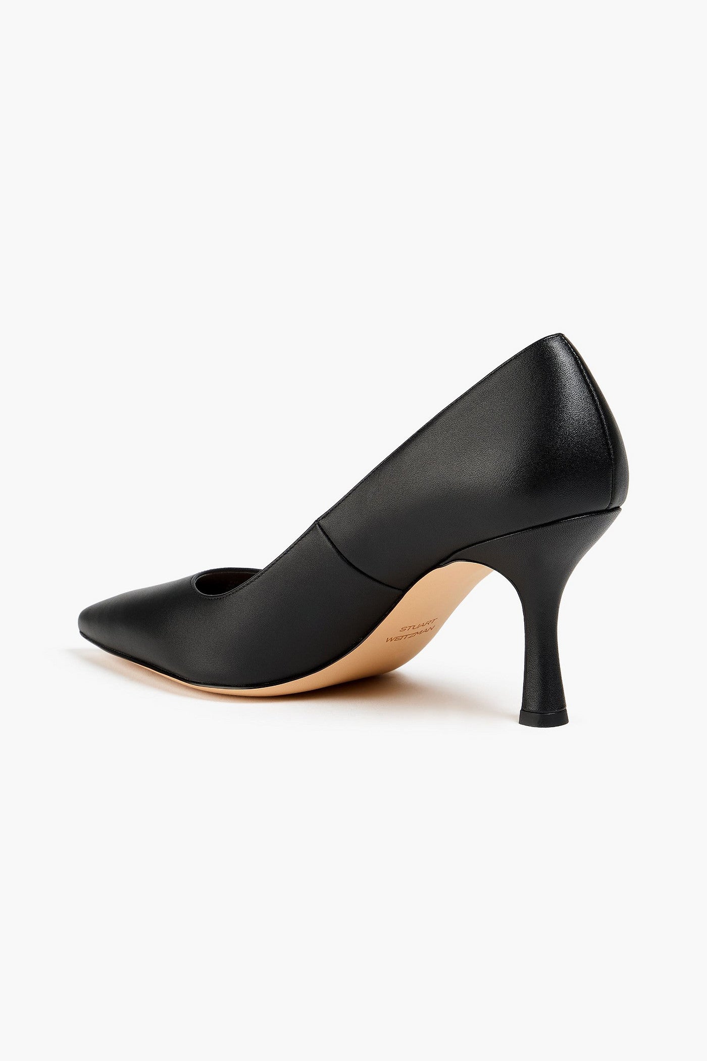 Stuart Weitzman Isla 75 Leather Pumps Black Women's