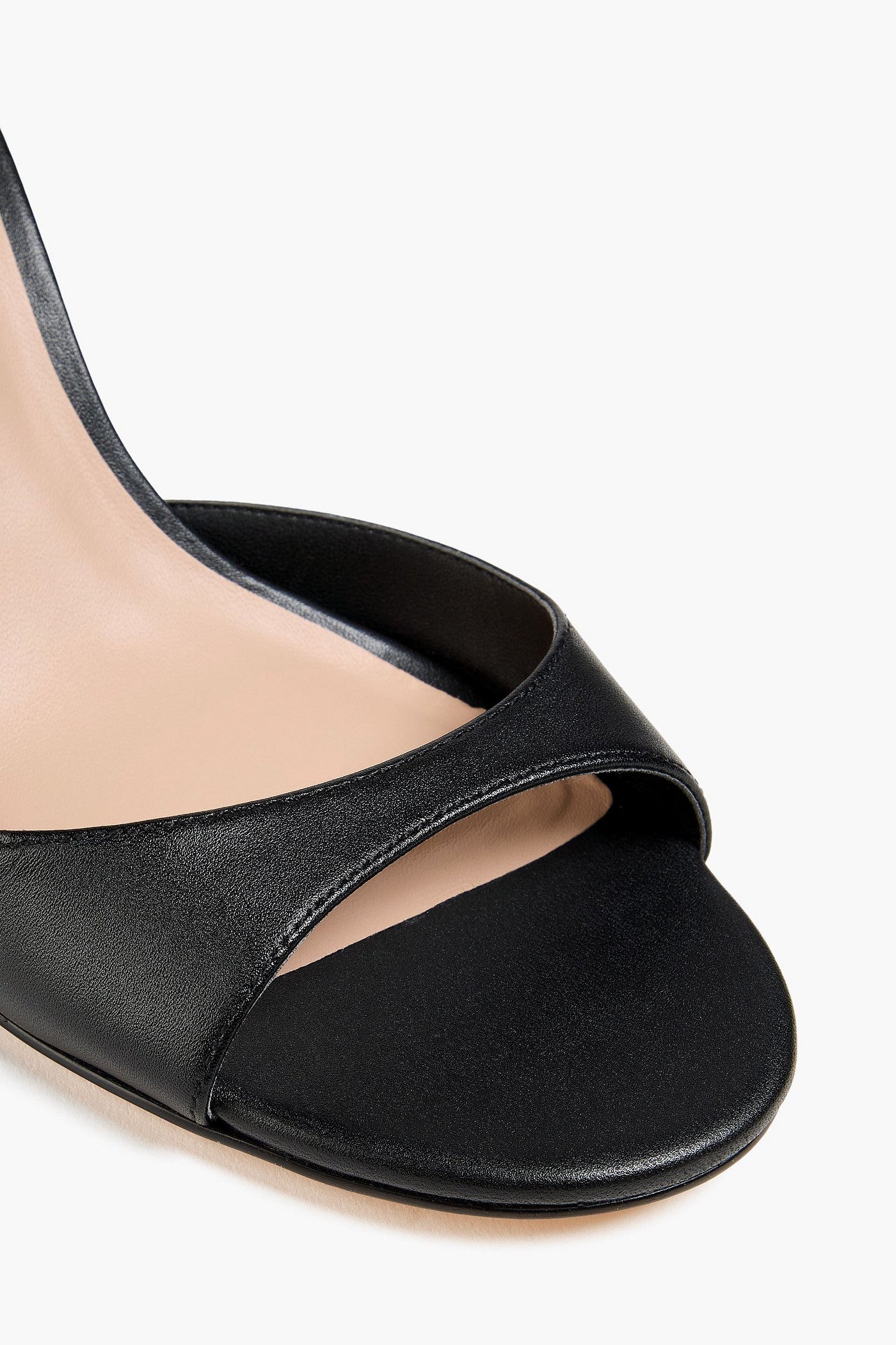 Stuart Weitzman Isla 75 Leather Sandals Black Women's