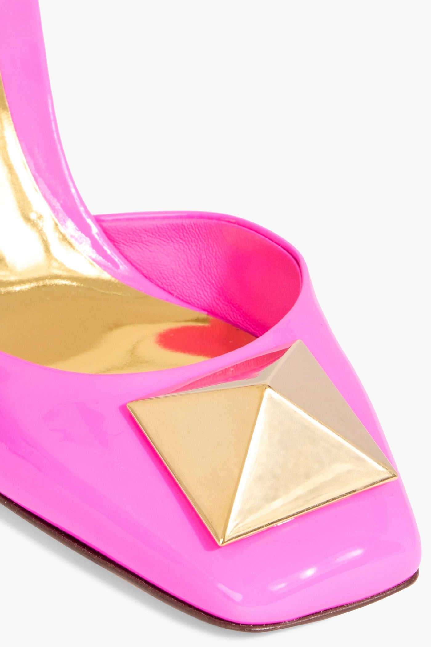 Valentino Garavani One Stud Patent-Leather Pumps Bright Pink Women's