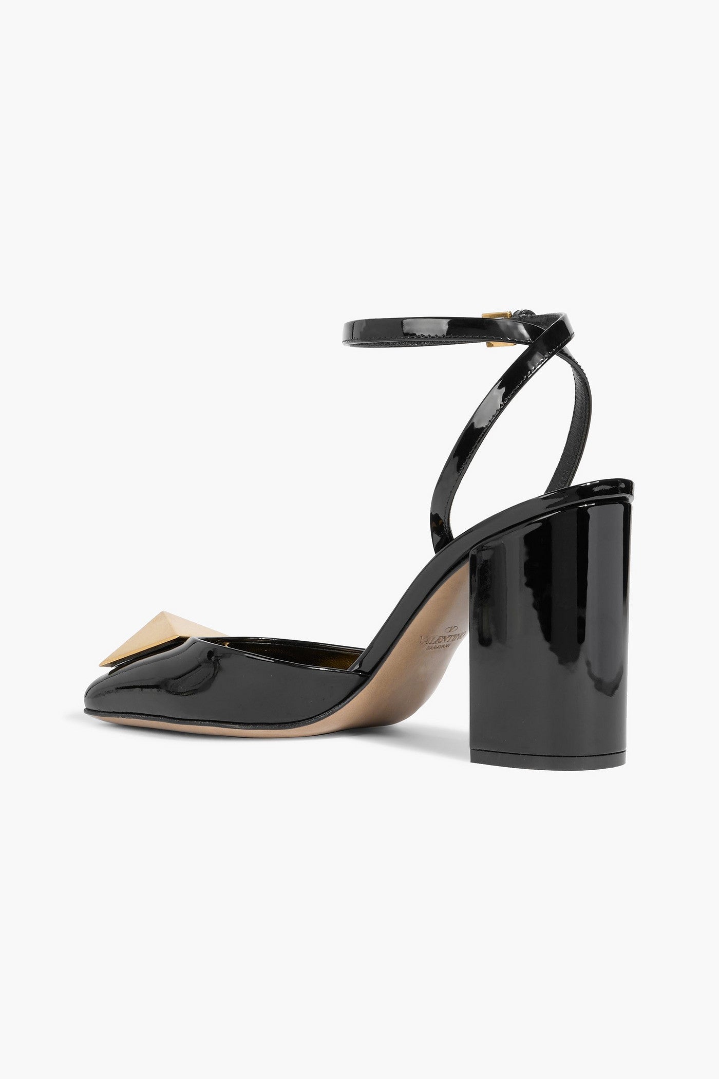 Valentino Garavani One Stud Patent-Leather Pumps Black Women's