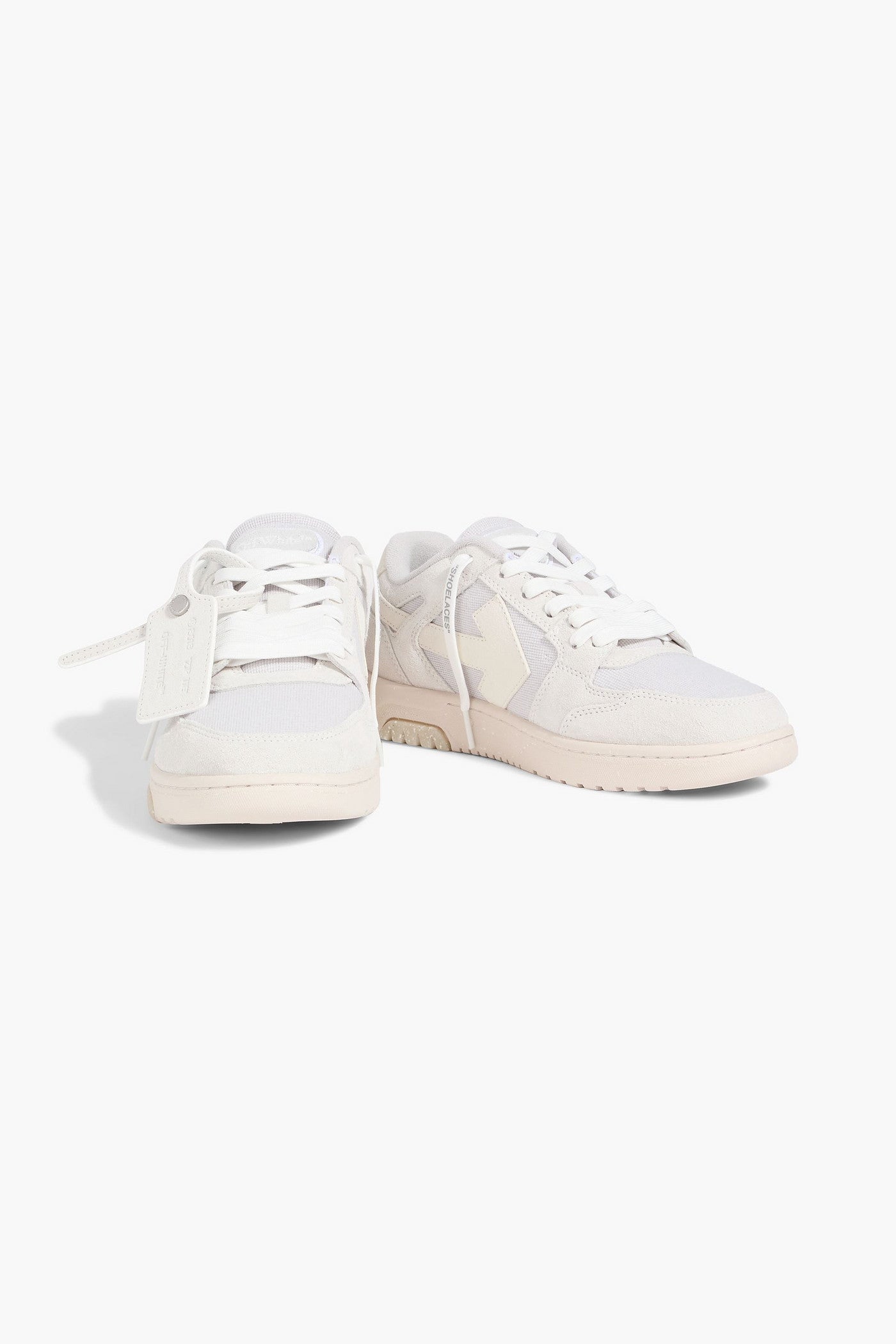 Off-White Out Of Office Canvas And Suede Sneakers Light Gray