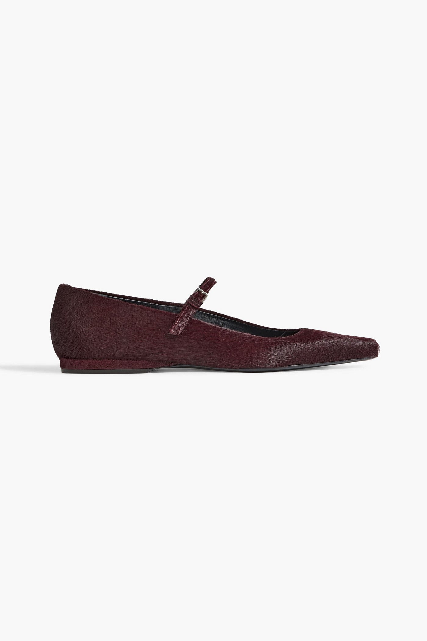 Loulou De Saison Leone Calf Hair Mary Jane Flats Burgundy Women's