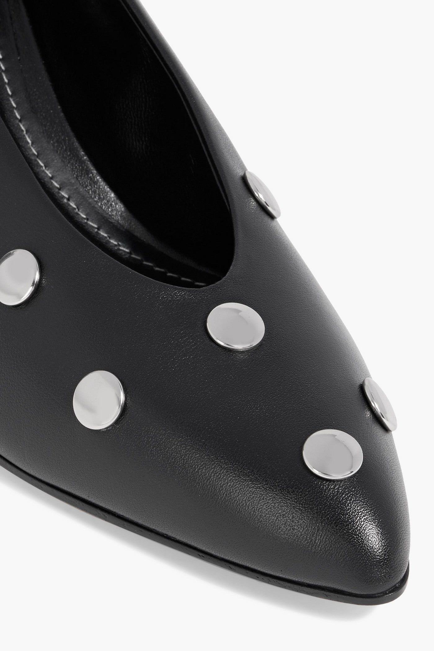 Bally Aline Studded Leather Pumps Black Women's