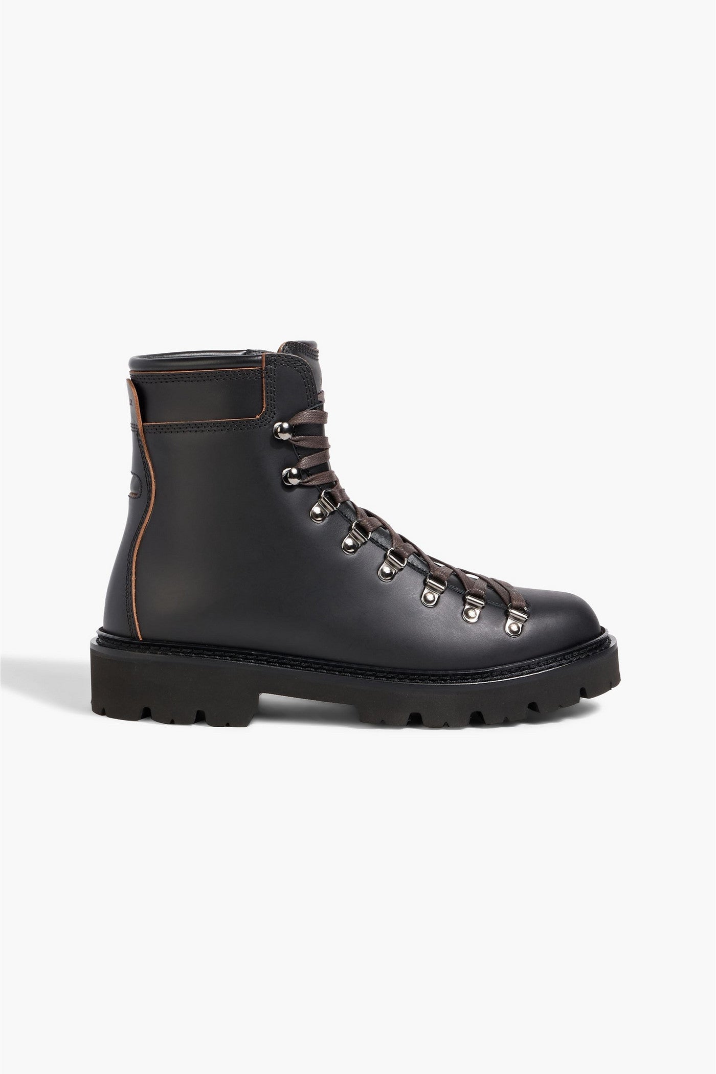 Bally Wardel Leather Combat Boots Black Women's