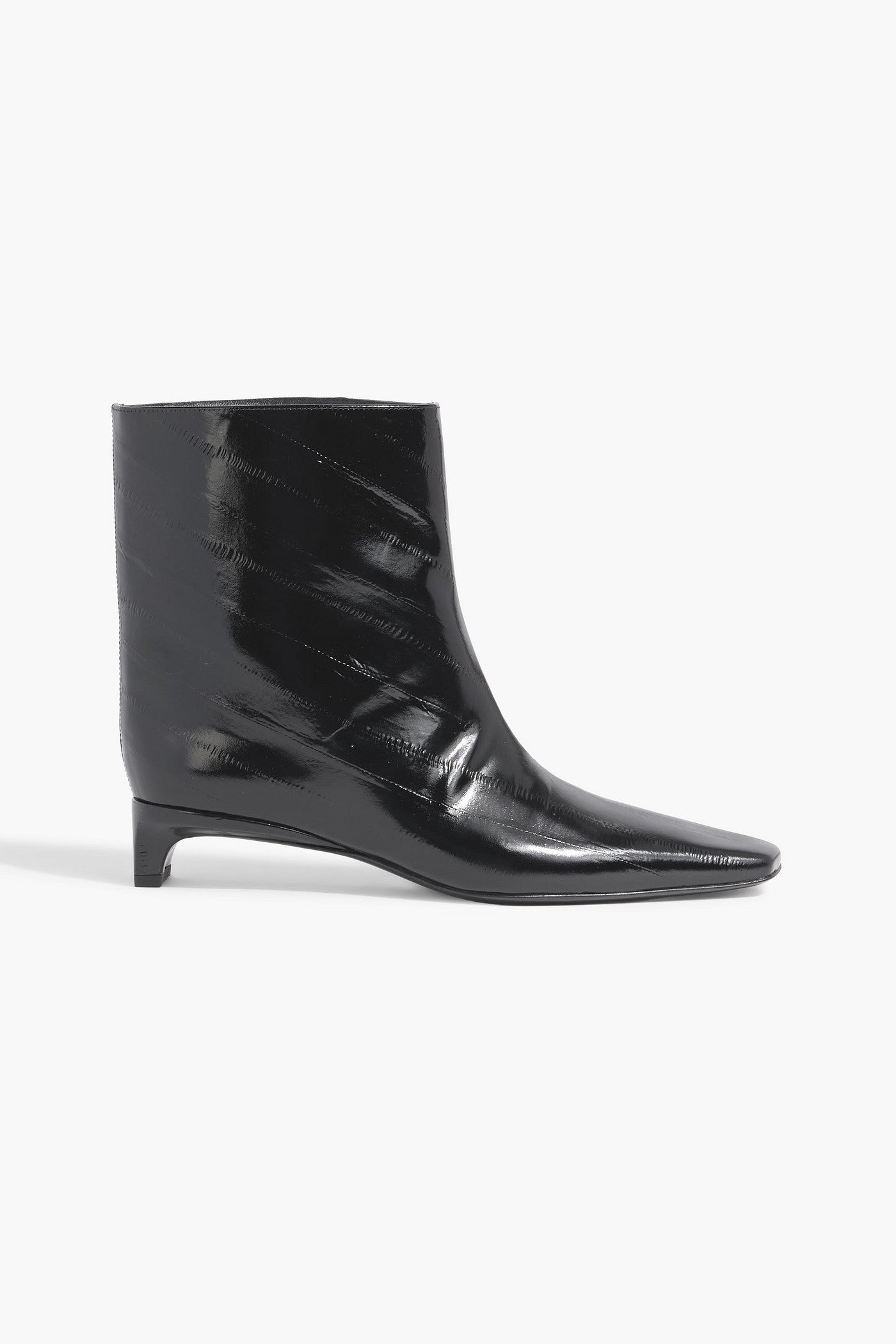 Loulou De Saison Iman Patent-Leather Ankle Boots Black Women's