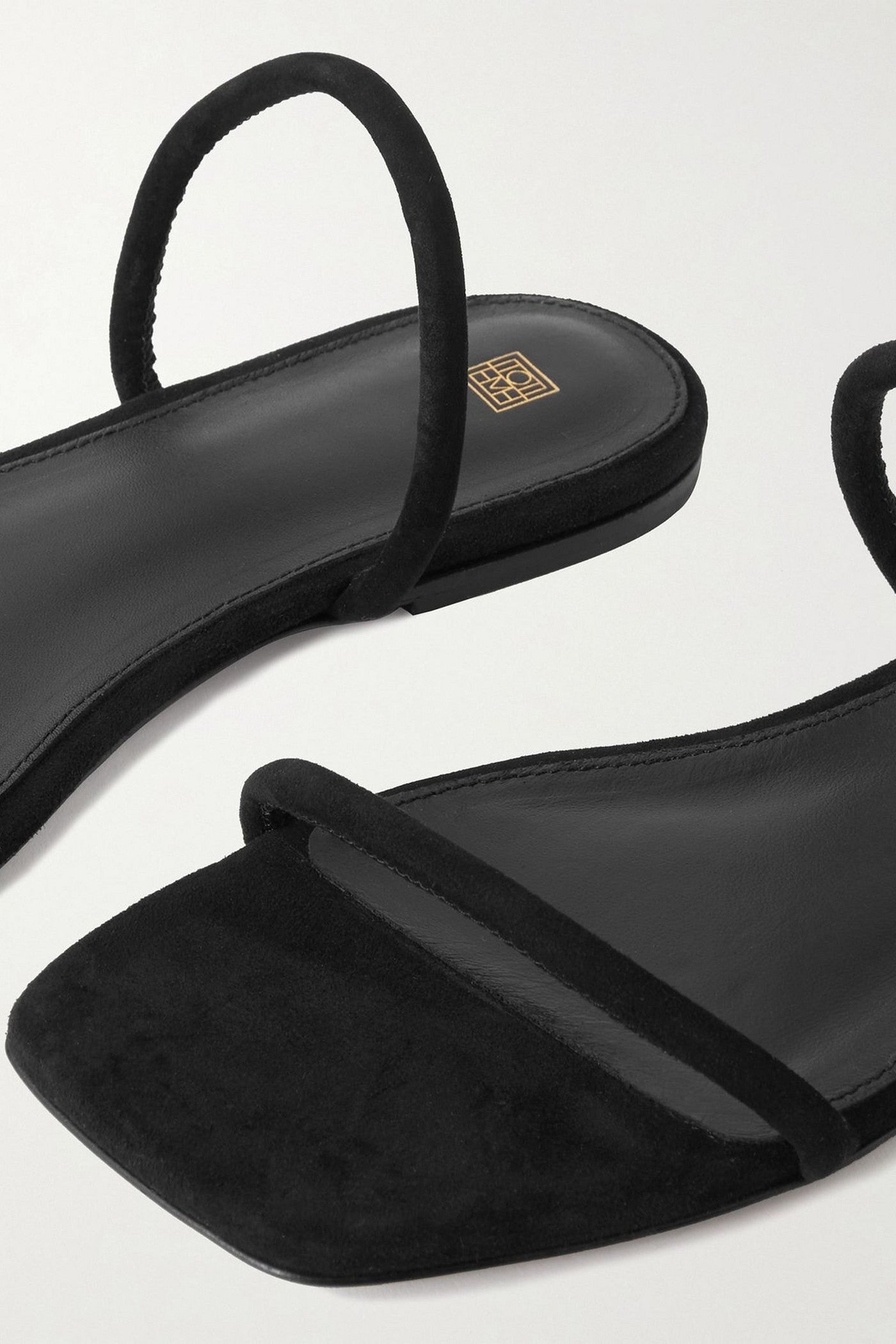 Toteme The Minimalist Suede Slides Black Women's
