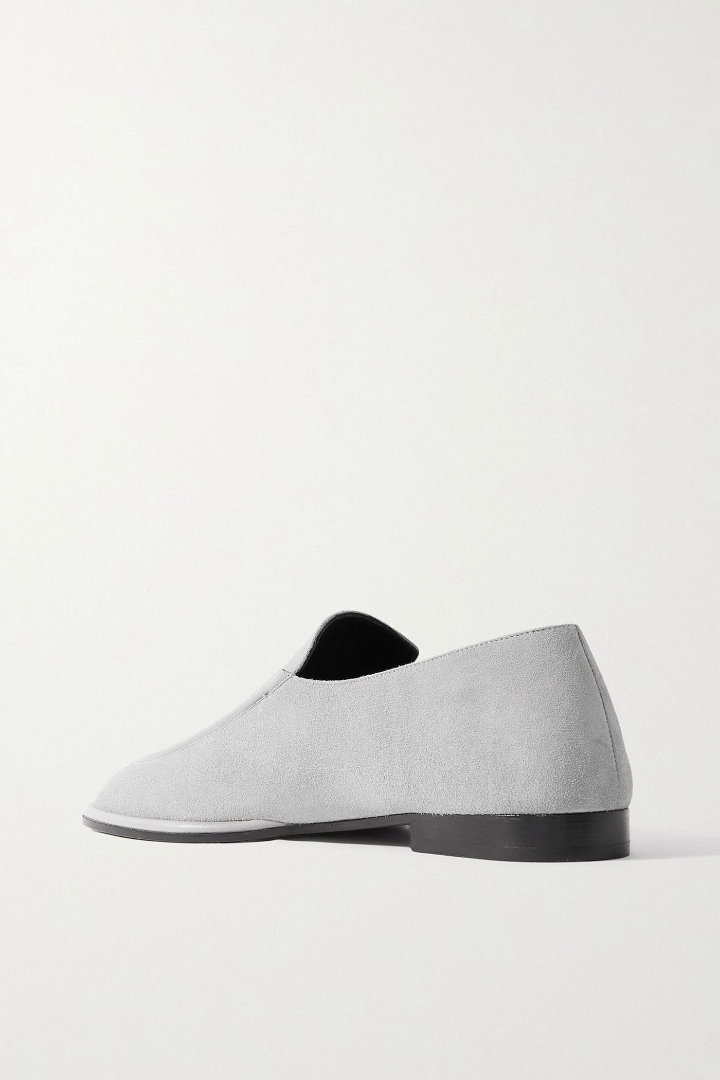 Neous Polaris Leather-Trimmed Suede Loafers Gray Women's