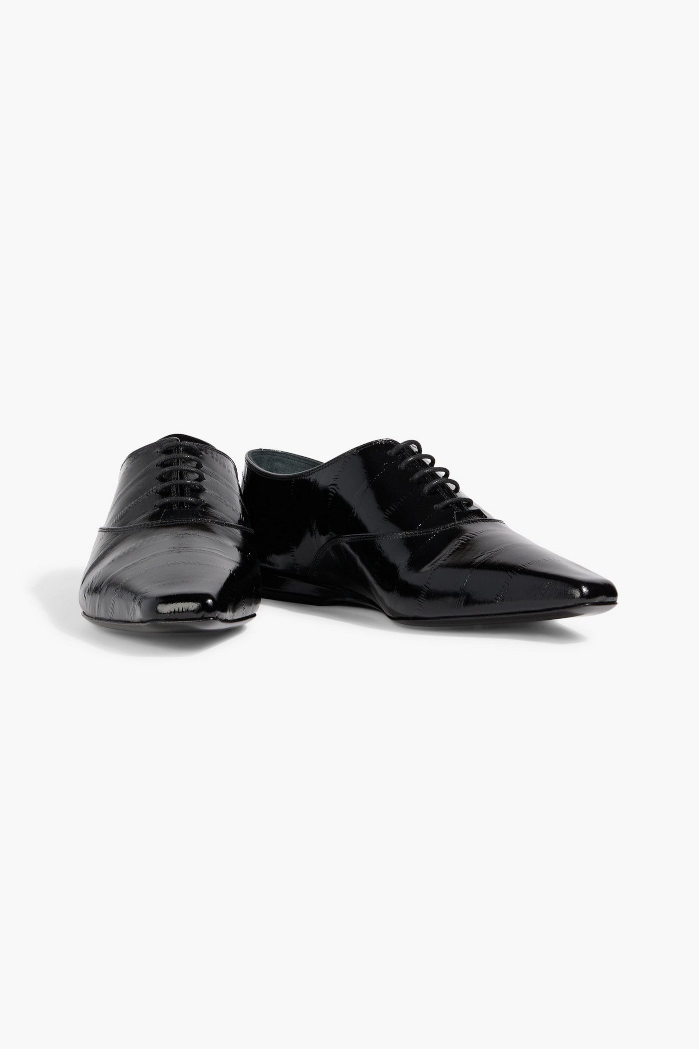 Loulou De Saison Conrad Patent-Leather Brogues Black Women's