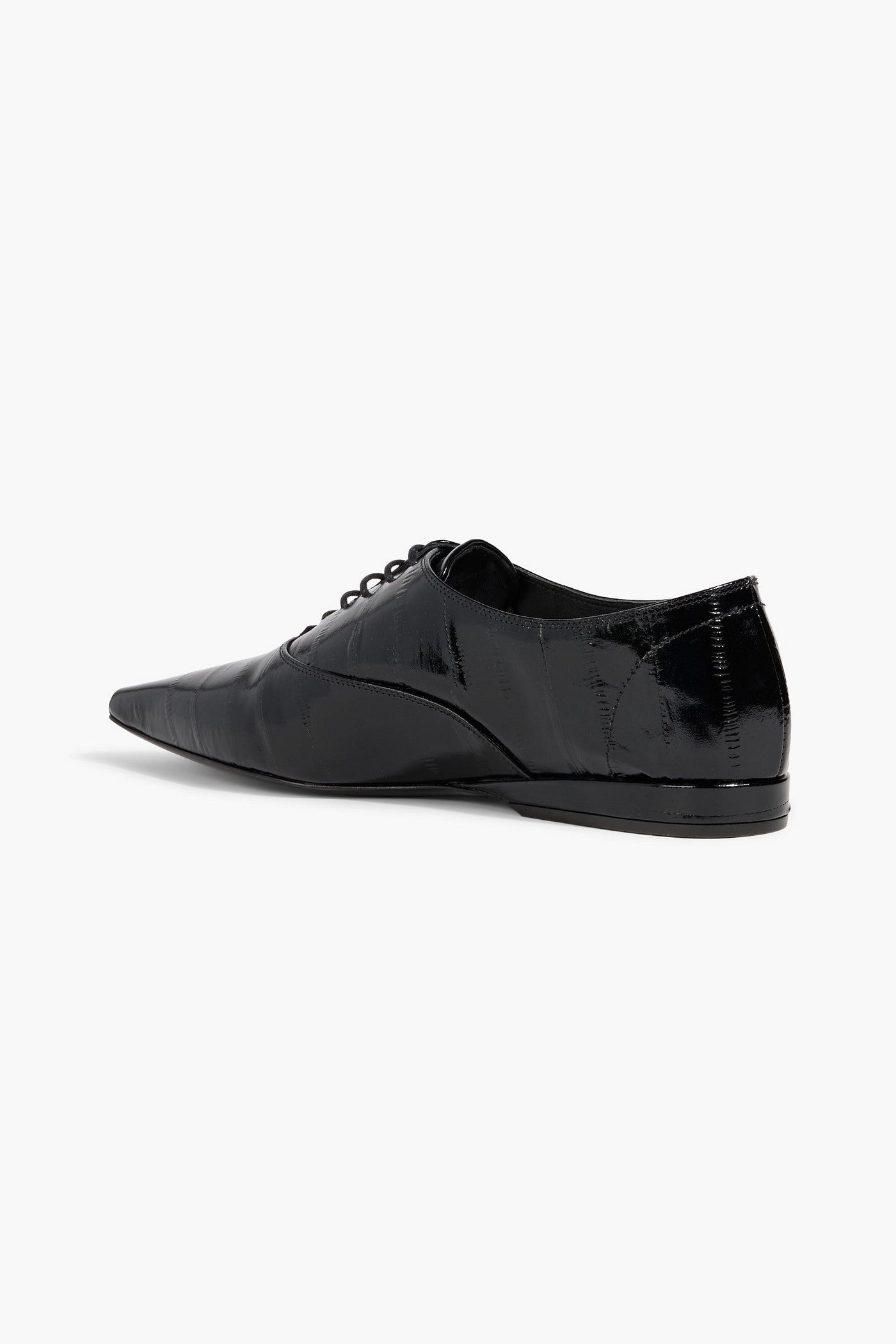 Loulou De Saison Conrad Patent-Leather Brogues Black Women's